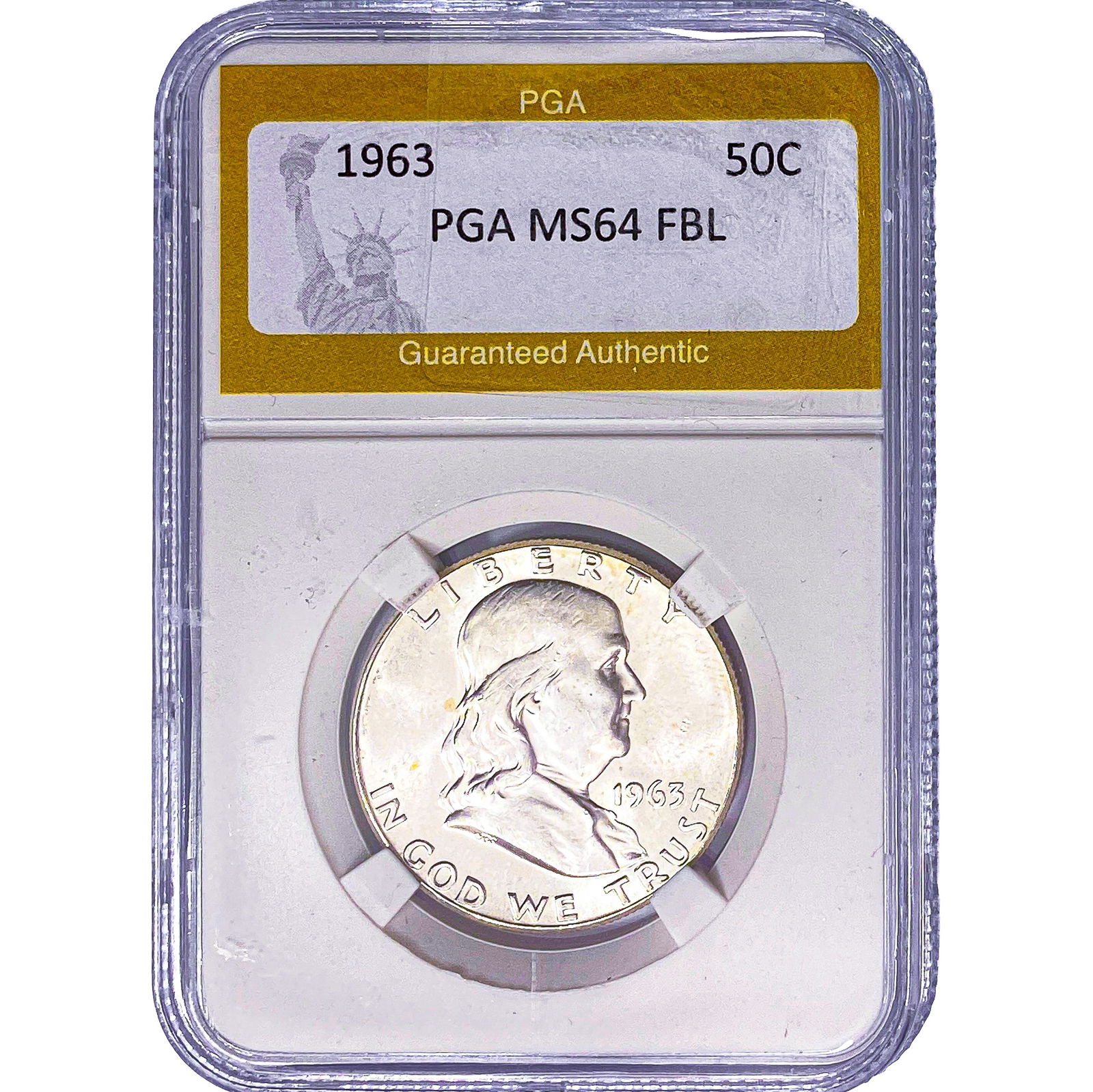 1963 Franklin Half Dollar PGA MS64 FBL: 1963 Franklin Half Dollar PGA MS64 FBL