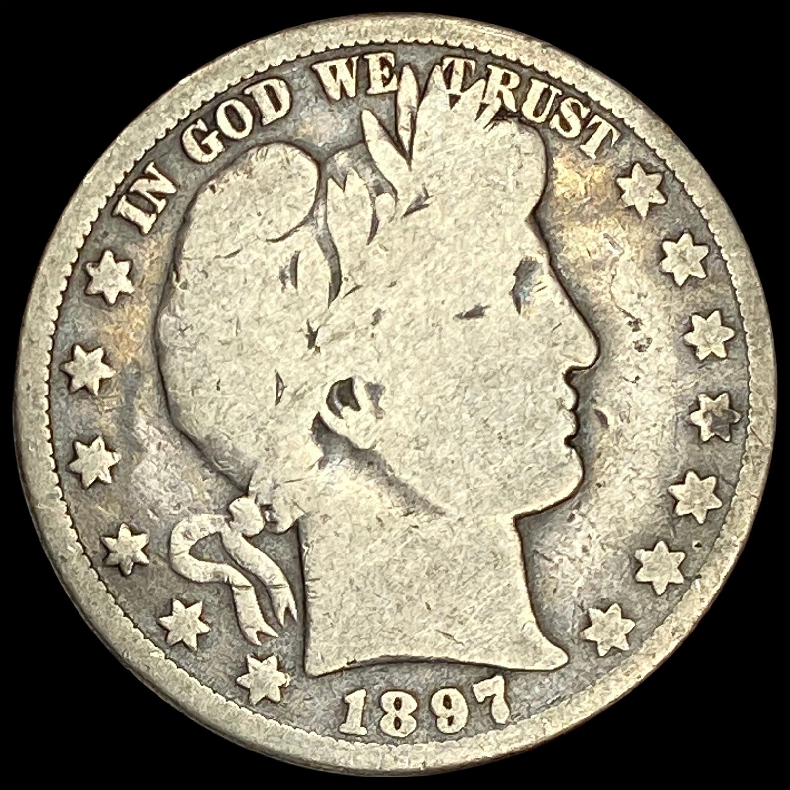 1897-O Silver Barber Half Dollar NICELY CIRCULATED: 1897-O Silver Barber Half Dollar NICELY CIRCULATED