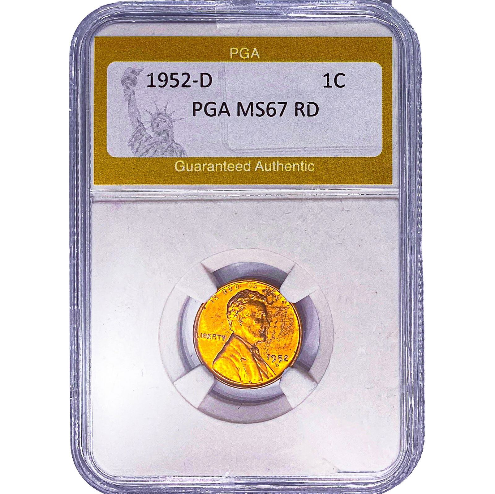 1952-D Wheat Cent PGA MS67 RD: 1952-D Wheat Cent PGA MS67 RD