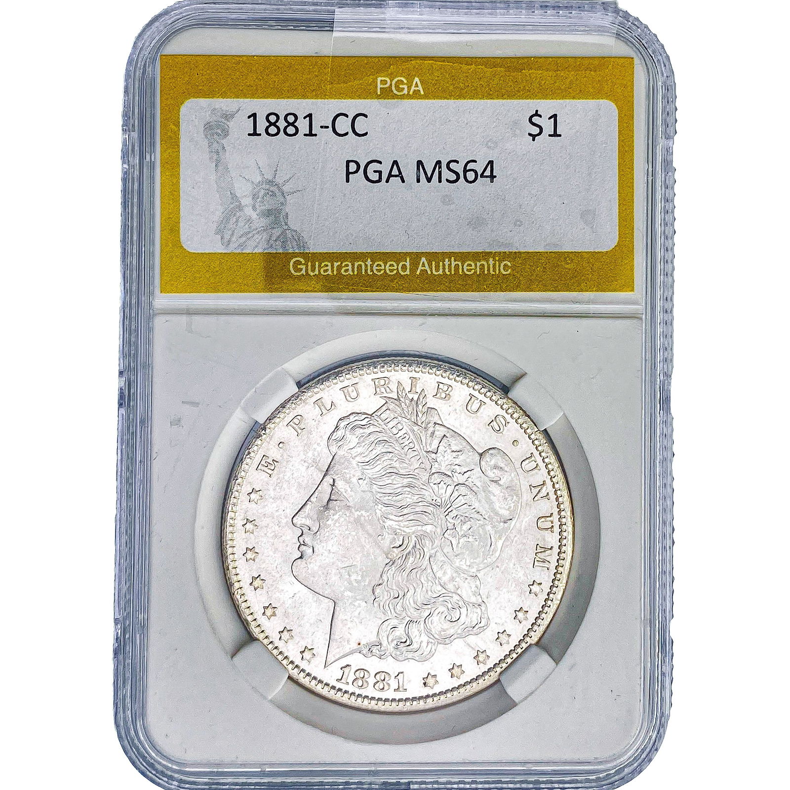 1881-CC Morgan Silver Dollar PGA MS64: 1881-CC Morgan Silver Dollar PGA MS64