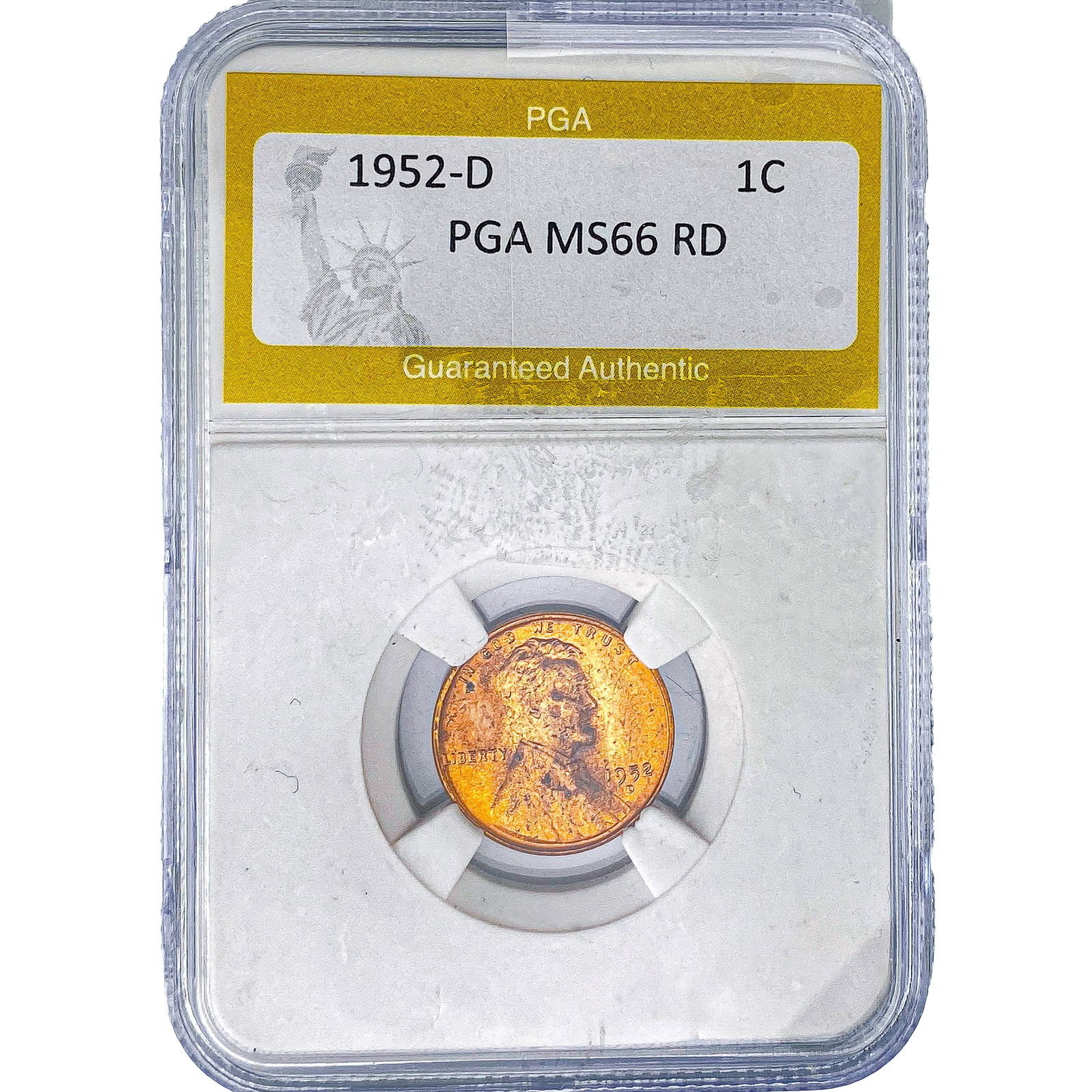 1952-D Wheat Cent PGA MS66 RD: 1952-D Wheat Cent PGA MS66 RD