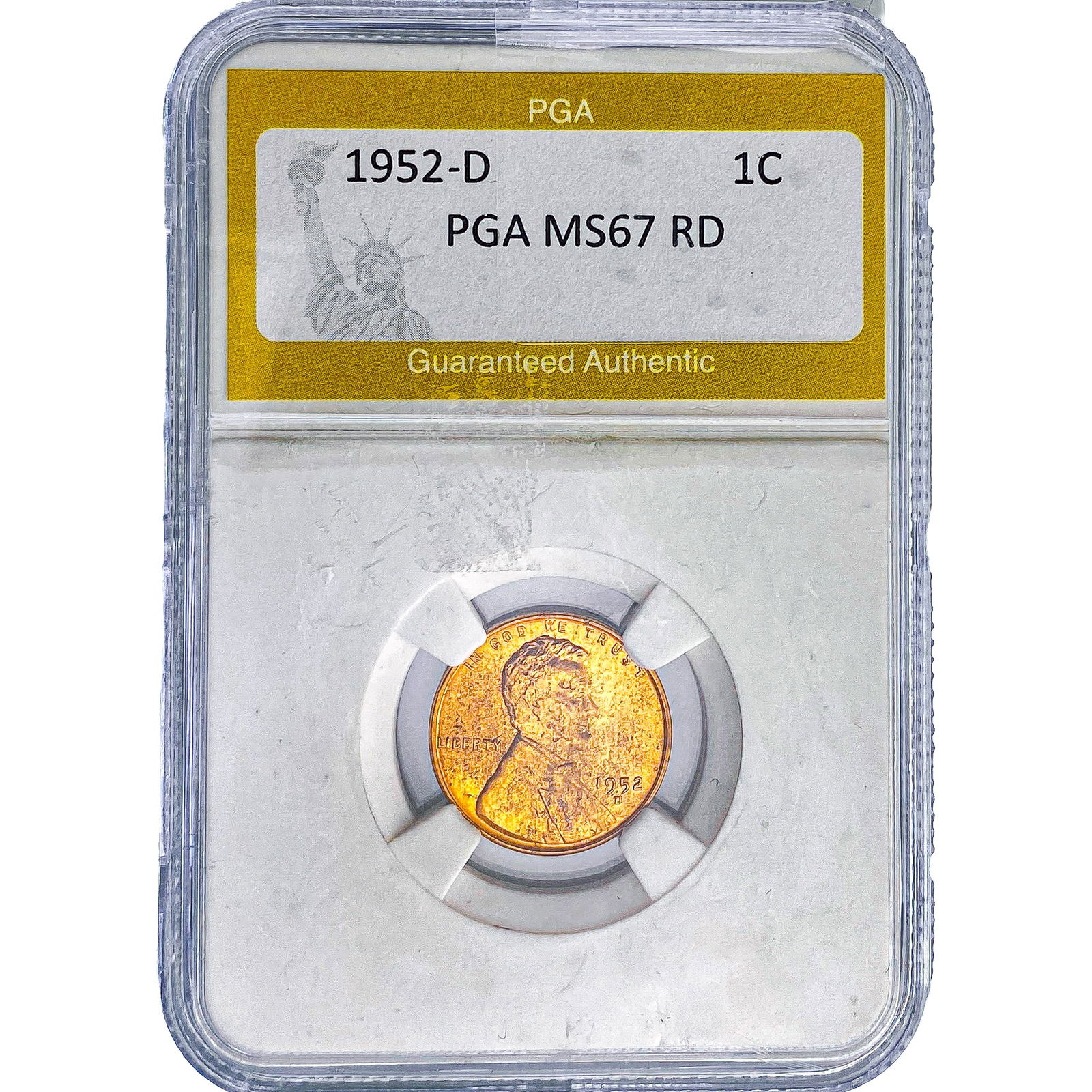 1952-D Wheat Cent PGA MS67 RD: 1952-D Wheat Cent PGA MS67 RD