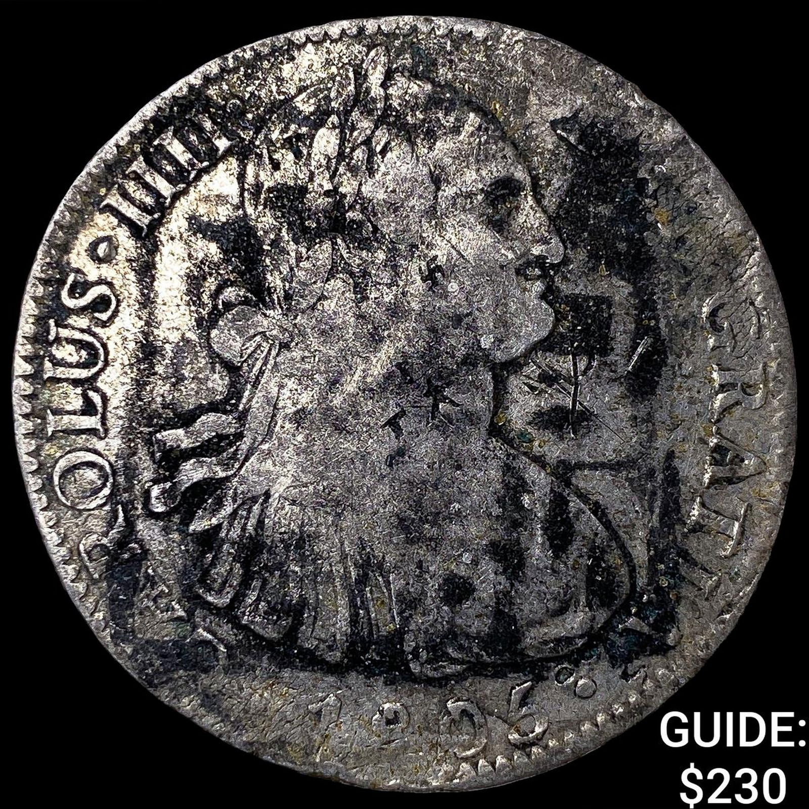 1806 Colonial Spain Silver 8 Reales Punchmarked NEARLY UNCIRCULATED: 1806 Colonial Spain Silver 8 Reales Punchmarked NEARLY UNCIRCULATED