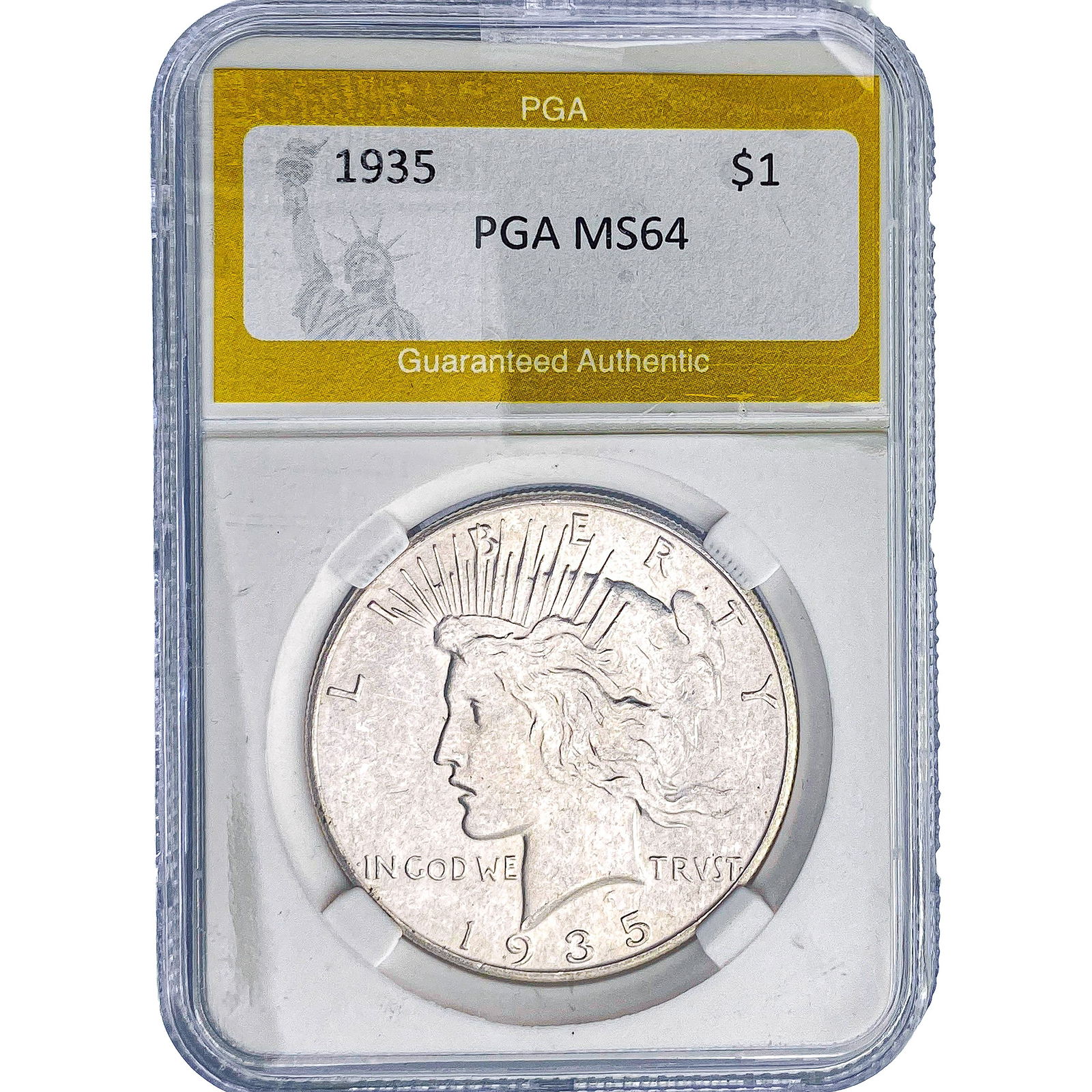 1935 Silver Peace Dollar PGA MS64: 1935 Silver Peace Dollar PGA MS64