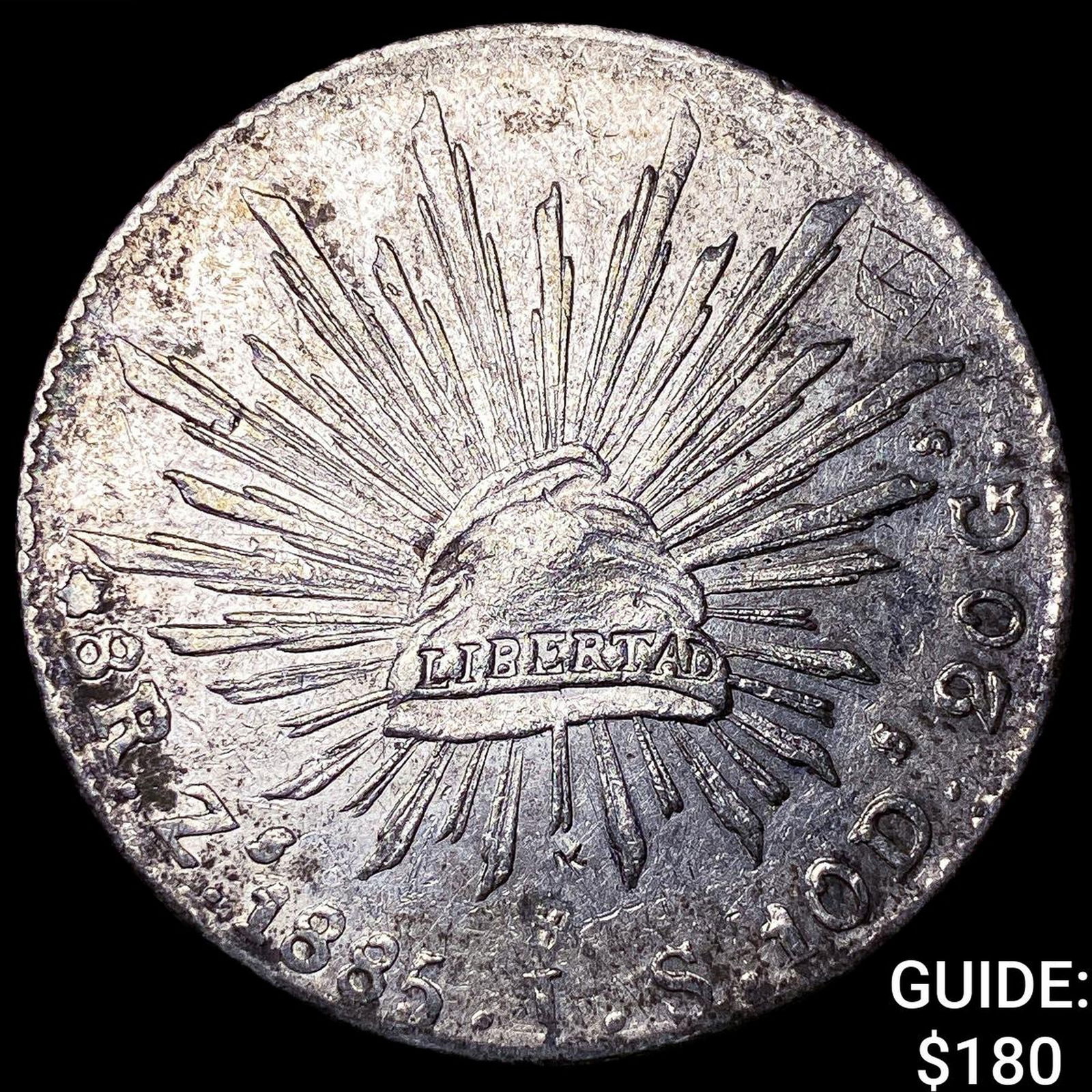 1885 Mexico Silver 8 Reales NEARLY UNCIRCULATED: 1885 Mexico Silver 8 Reales NEARLY UNCIRCULATED