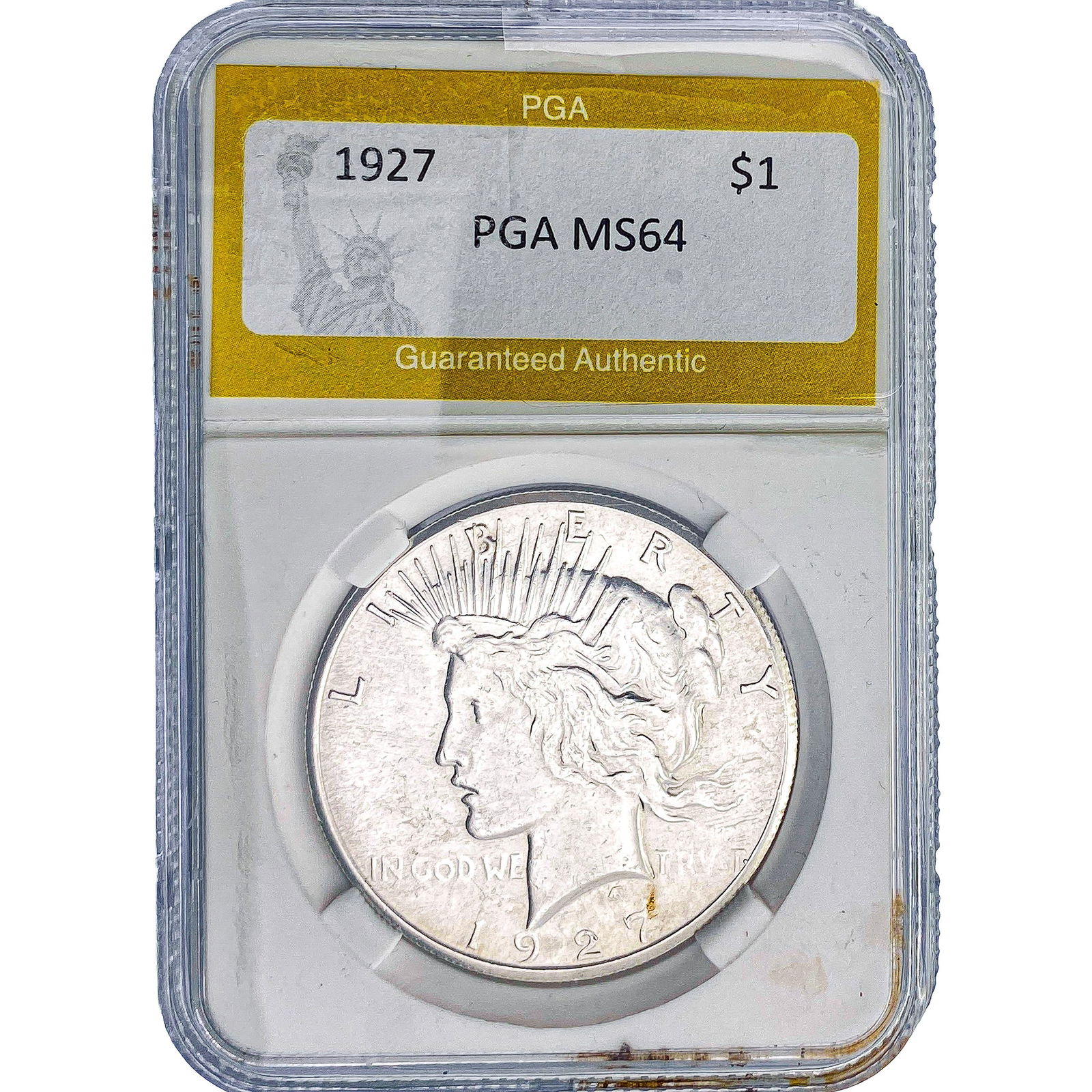 1927 Silver Peace Dollar PGA MS64: 1927 Silver Peace Dollar PGA MS64