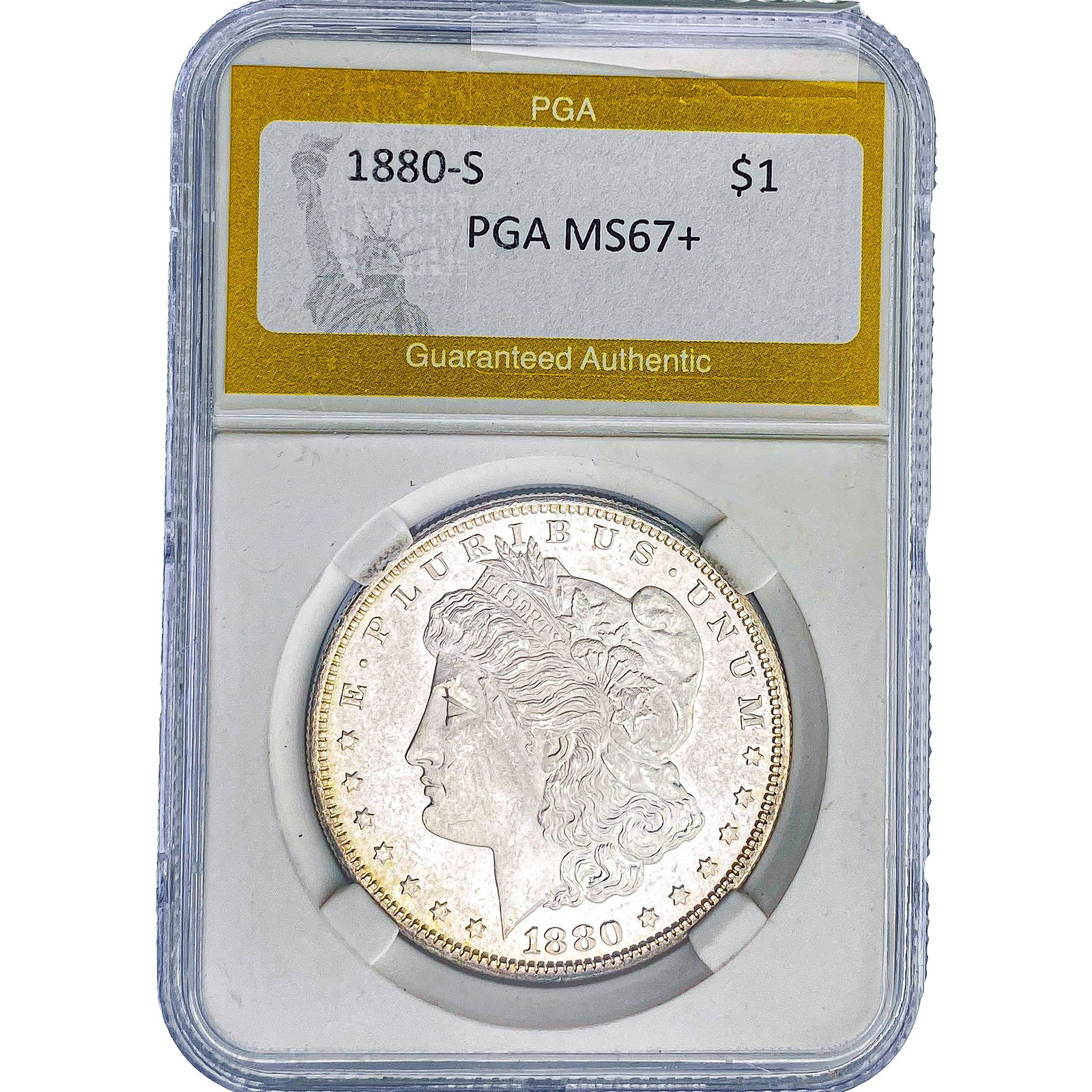 1880-S Morgan Silver Dollar PGA MS67+: 1880-S Morgan Silver Dollar PGA MS67+