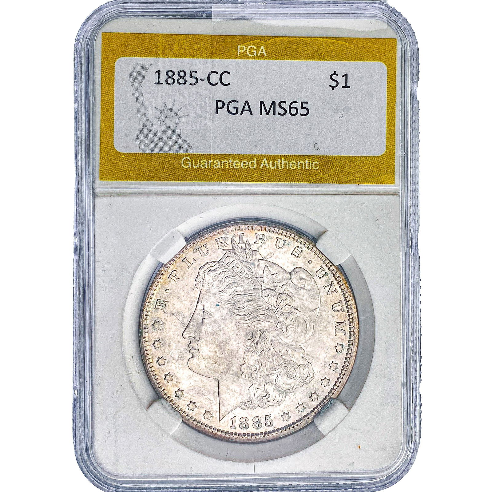 1885-CC Morgan Silver Dollar PGA MS65: 1885-CC Morgan Silver Dollar PGA MS65