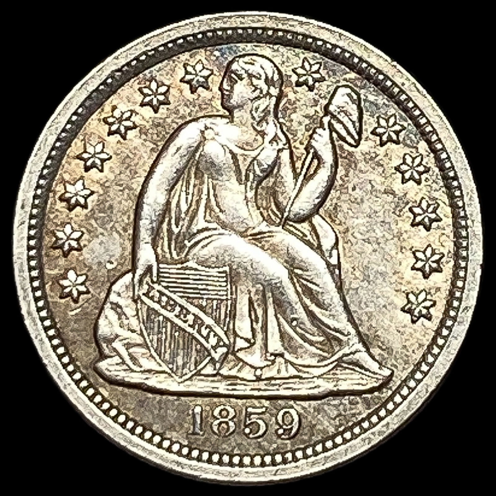 1859 Silver Seated Liberty Dime UNCIRCULATED: 1859 Silver Seated Liberty Dime UNCIRCULATED