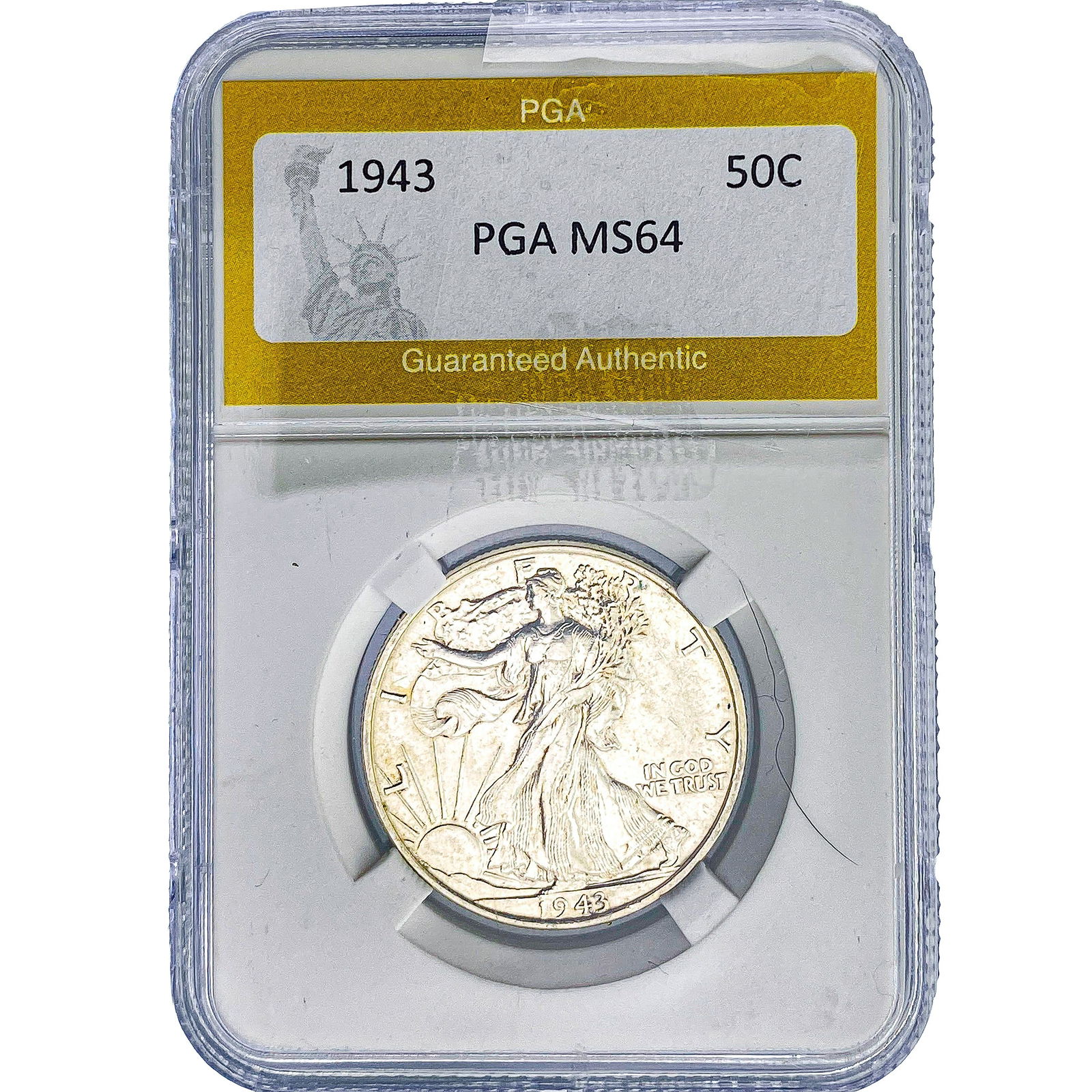 1943 Walking Liberty Half Dollar PGA MS64: 1943 Walking Liberty Half Dollar PGA MS64