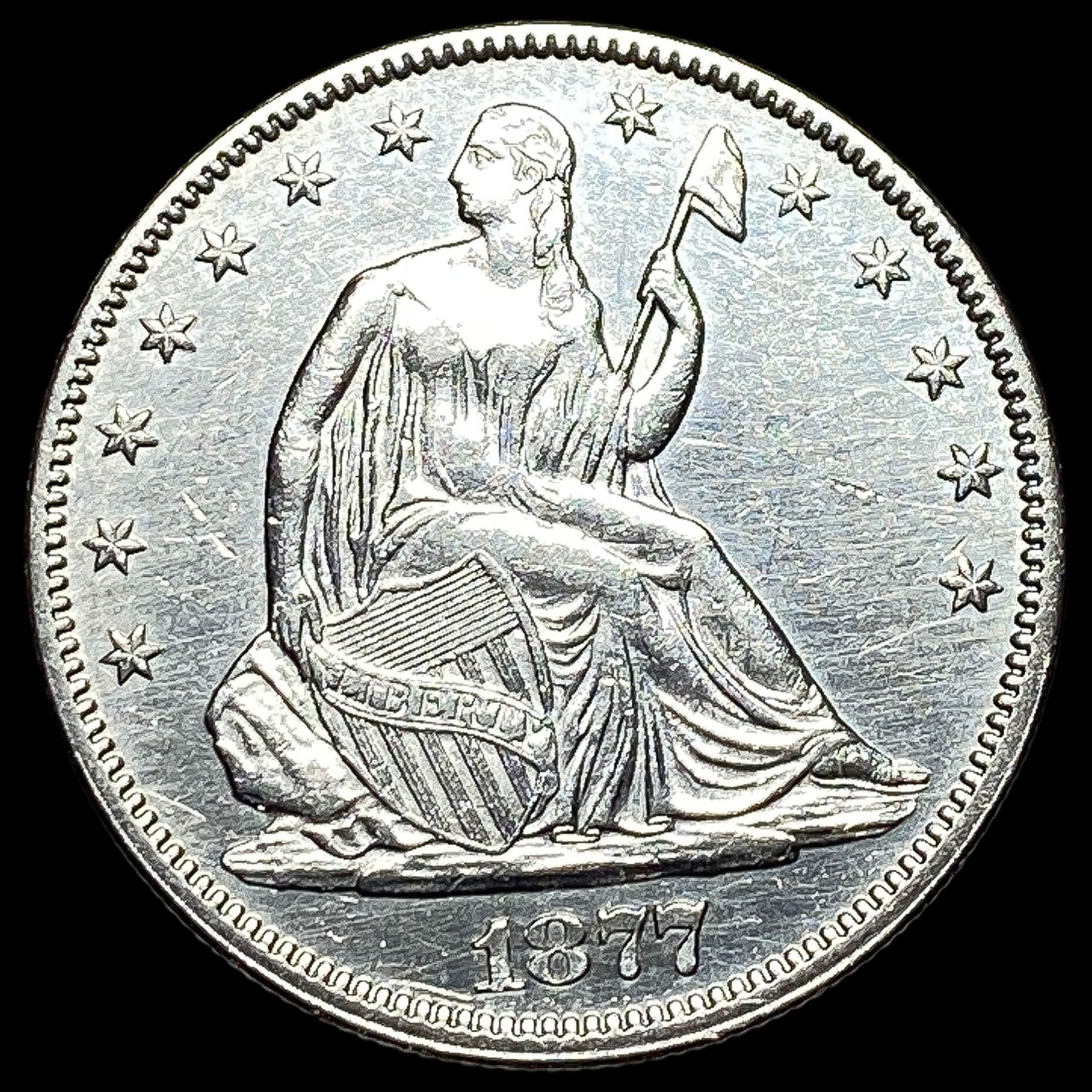 1877 Seated Liberty Half Dollar CHOICE AU (1 of 2)