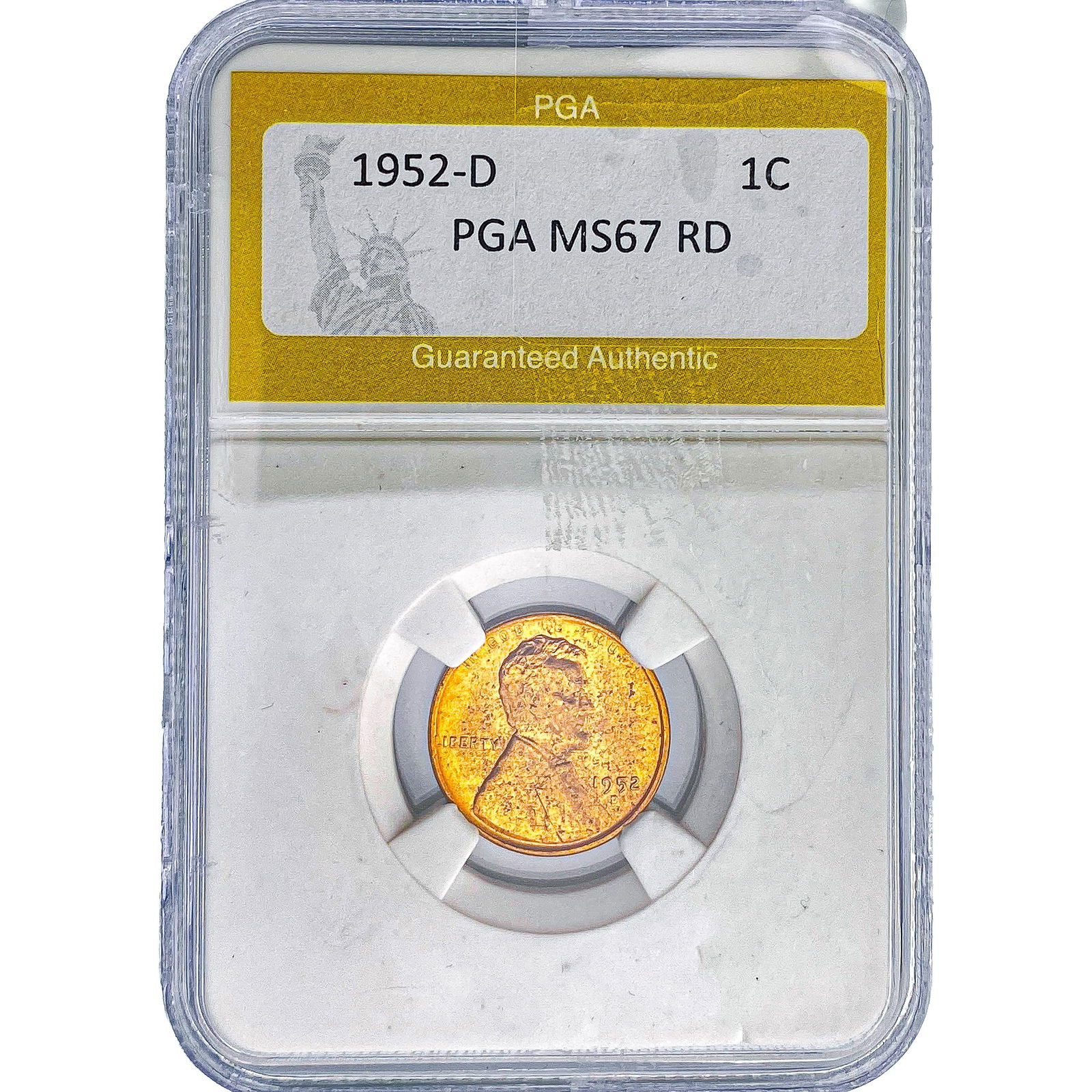 1952-D Wheat Cent PGA MS67 RD: 1952-D Wheat Cent PGA MS67 RD