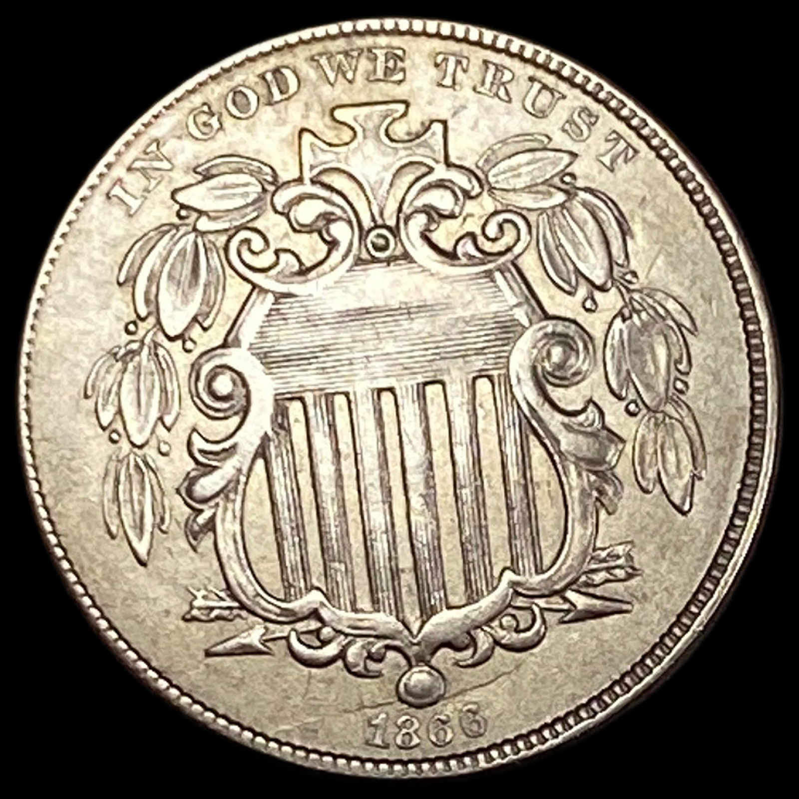 1866 Shield Nickel UNCIRCULATED: 1866 Shield Nickel UNCIRCULATED