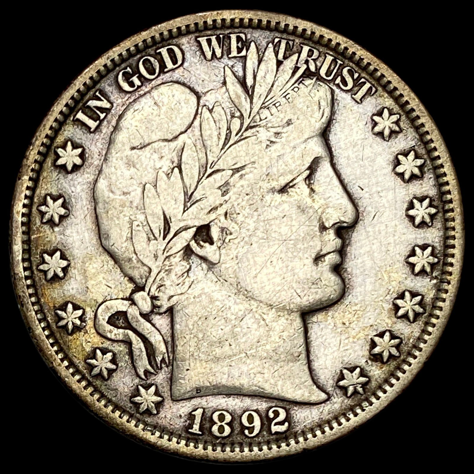 1892 Silver Barber Half Dollar LIGHTLY CIRCULATED (1 of 2)
