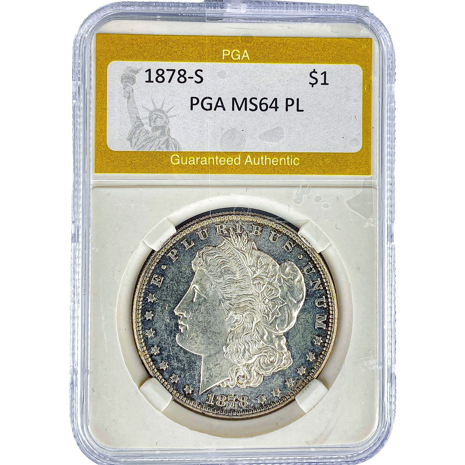 1878-S Morgan Silver Dollar PGA MS64 PL: 1878-S Morgan Silver Dollar PGA MS64 PL
