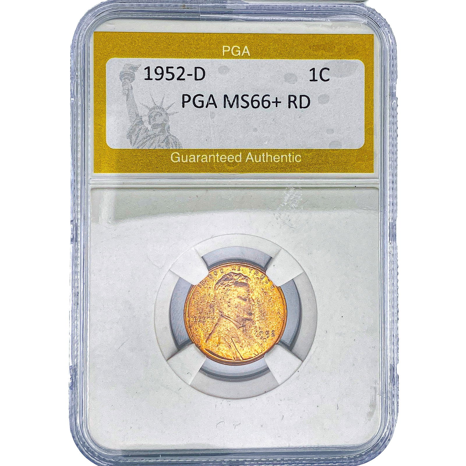 1952-D Wheat Cent PGA MS66+ RD: 1952-D Wheat Cent PGA MS66+ RD