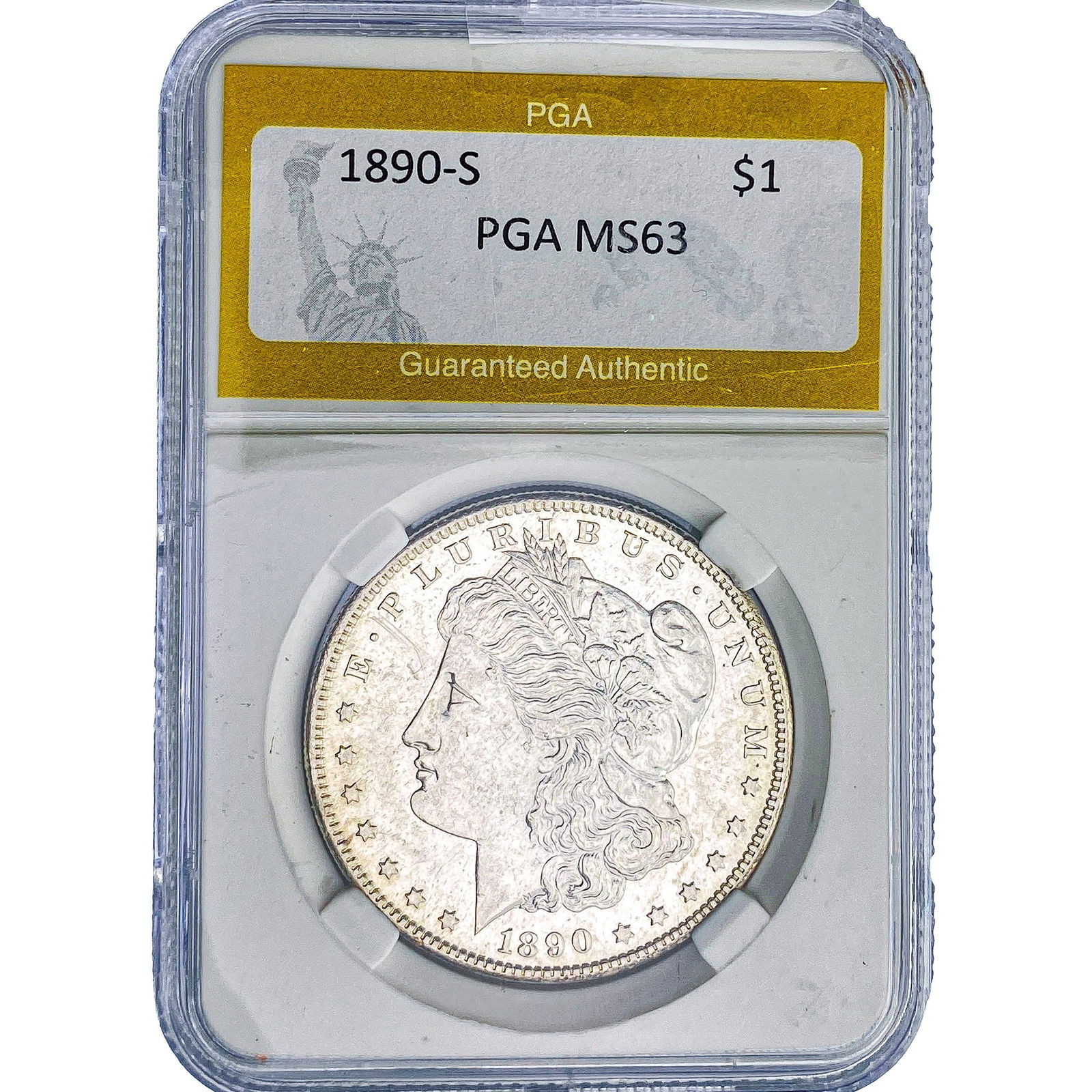 1890-S Morgan Silver Dollar PGA MS63 (1 of 2)