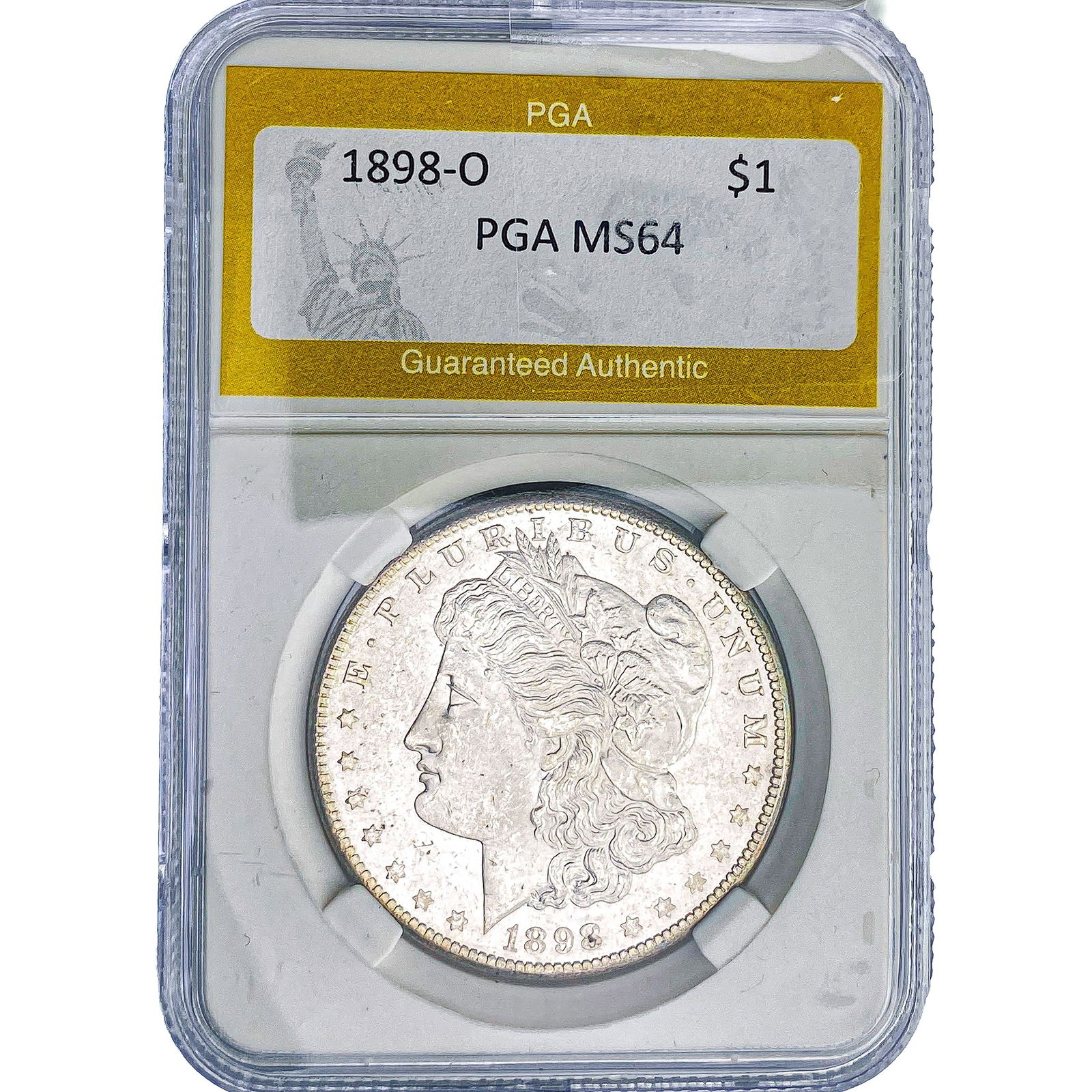 1898-O Morgan Silver Dollar PGA MS64: 1898-O Morgan Silver Dollar PGA MS64