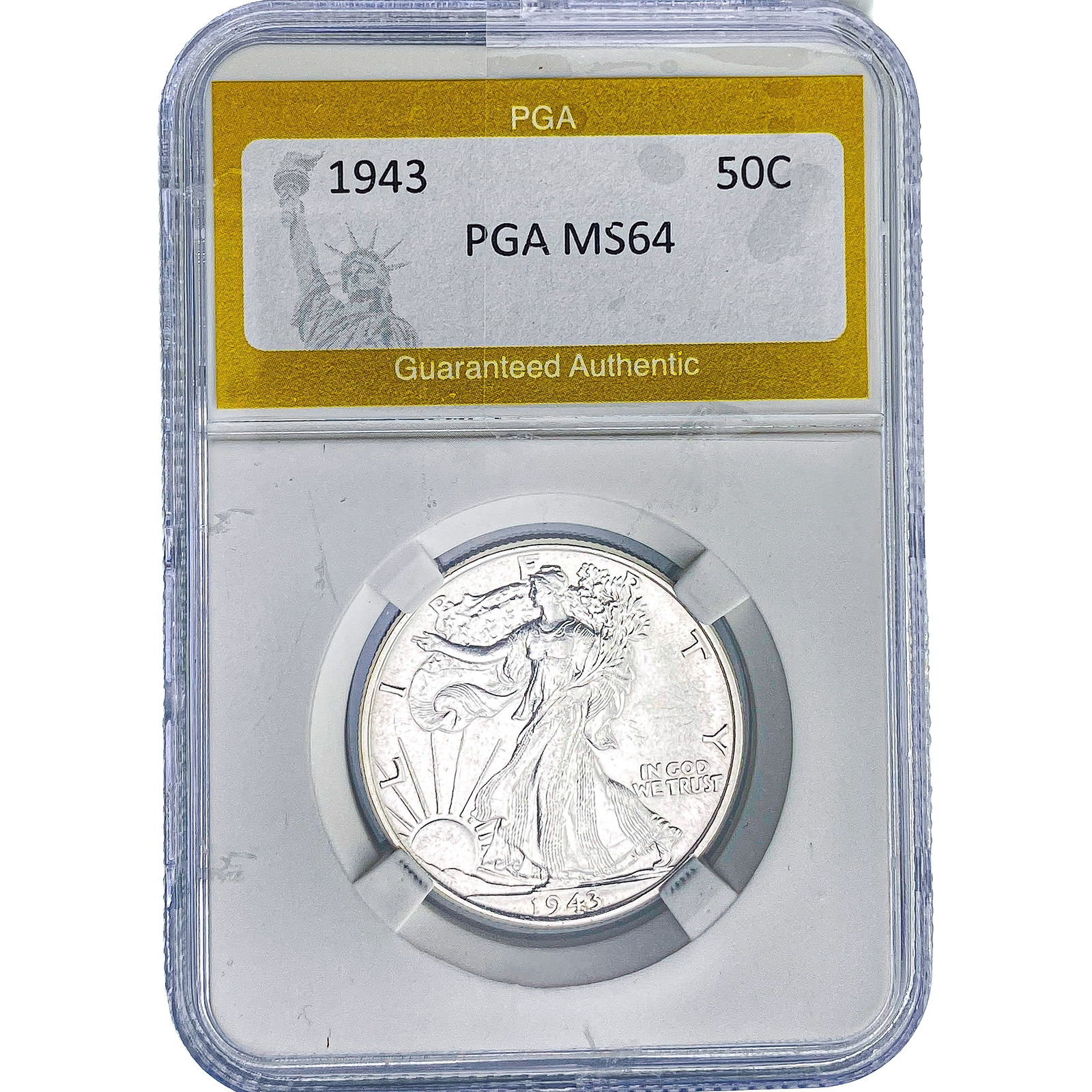 1943 Walking Liberty Half Dollar PGA MS64: 1943 Walking Liberty Half Dollar PGA MS64