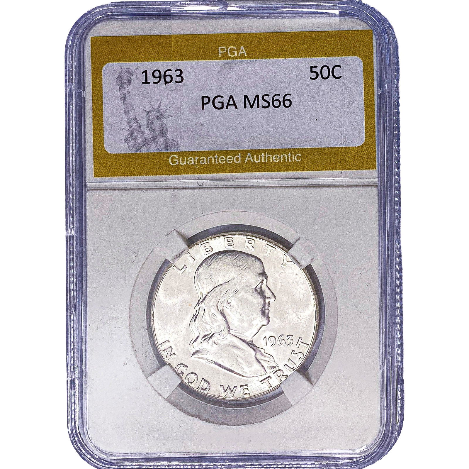1963 Franklin Half Dollar PGA MS66: 1963 Franklin Half Dollar PGA MS66