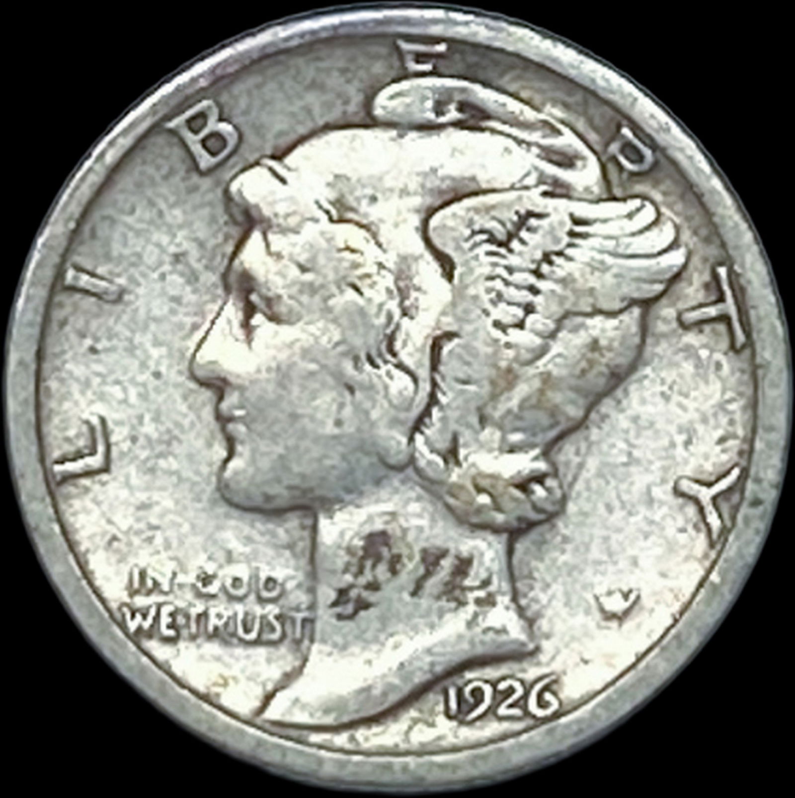 1926-S Silver Mercury Dime LIGHTLY CIRCULATED: 1926-S Silver Mercury Dime LIGHTLY CIRCULATED