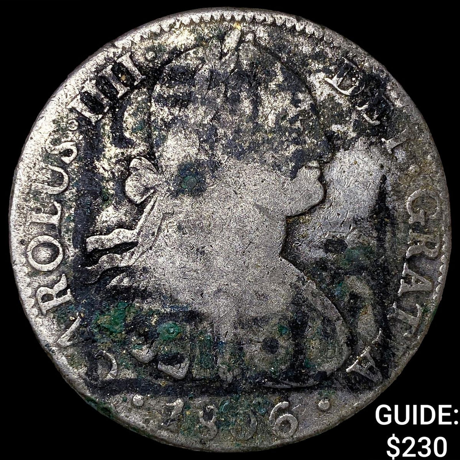 1806 Colonial Spain Silver 8 Reales Punchmarked NEARLY UNCIRCULATED: 1806 Colonial Spain Silver 8 Reales Punchmarked NEARLY UNCIRCULATED