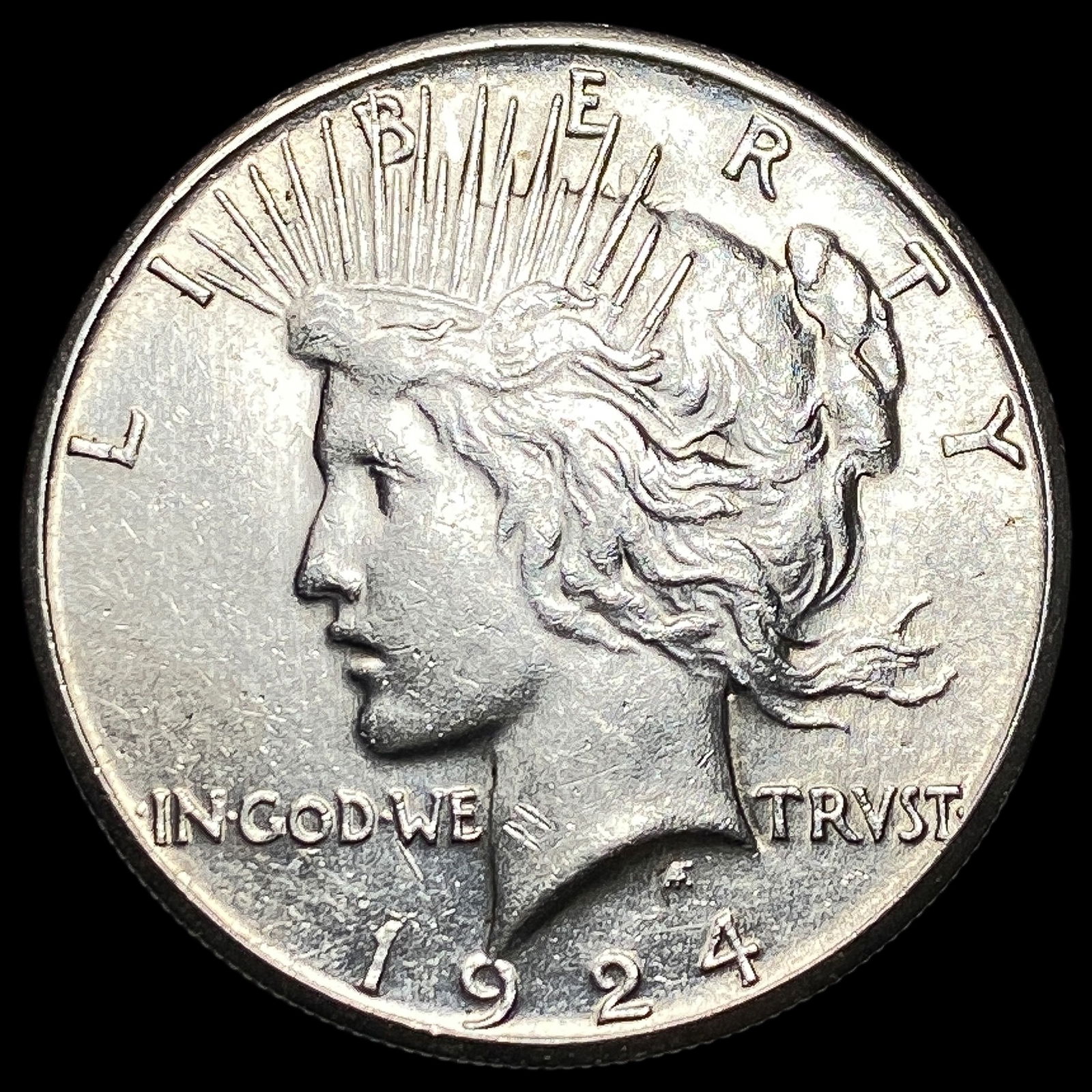 1924-S Silver Peace Dollar CLOSELY UNCIRCULATED: 1924-S Silver Peace Dollar CLOSELY UNCIRCULATED