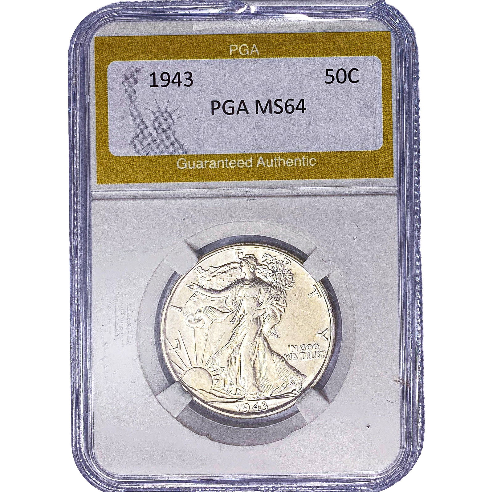 1943 Walking Liberty Half Dollar PGA MS64: 1943 Walking Liberty Half Dollar PGA MS64