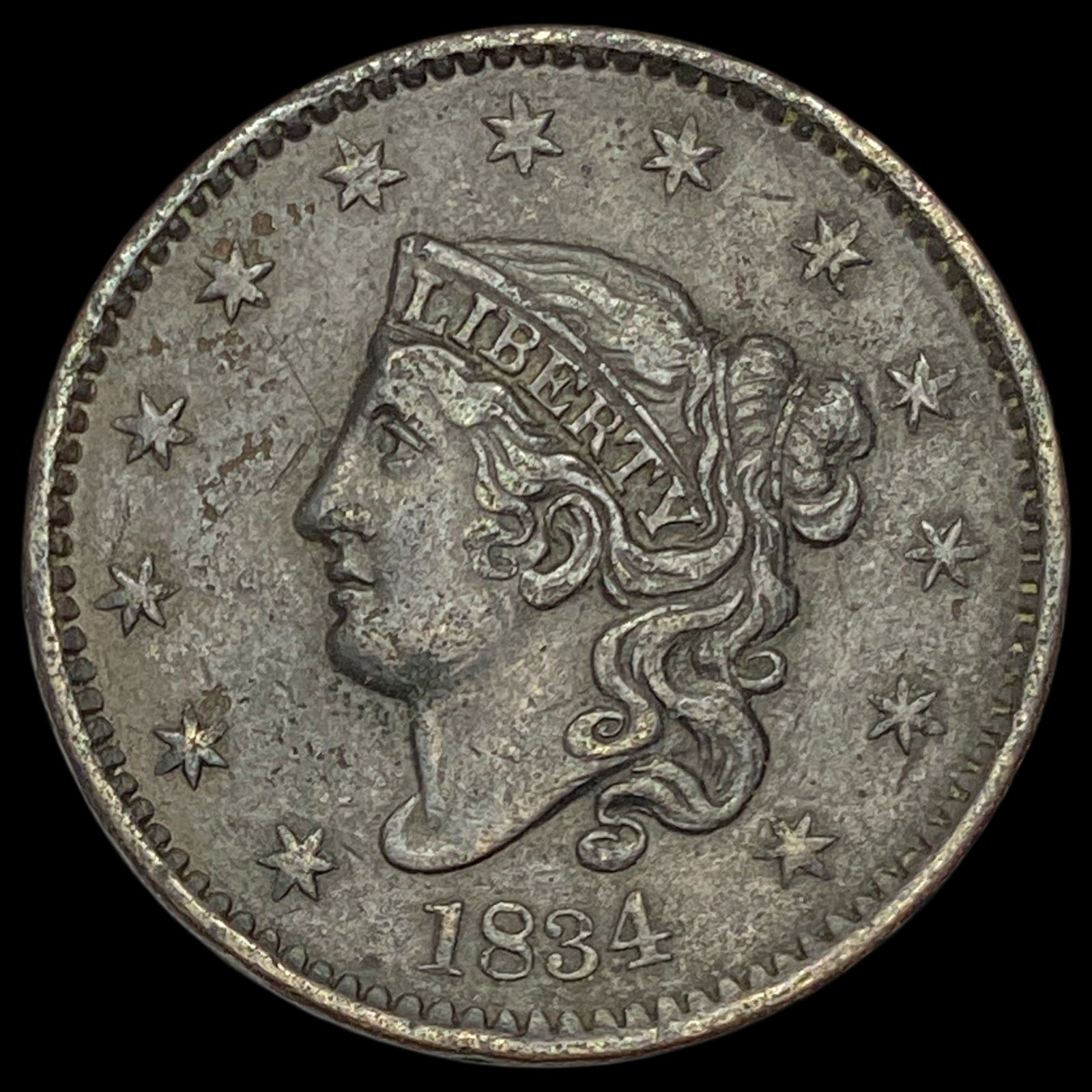 1834 Coronet Head Large Cent CLOSELY UNCIRCULATED (1 of 2)