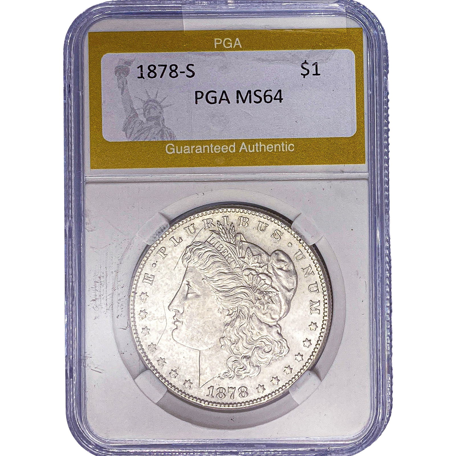 1878-S Morgan Silver Dollar PGA MS64: 1878-S Morgan Silver Dollar PGA MS64