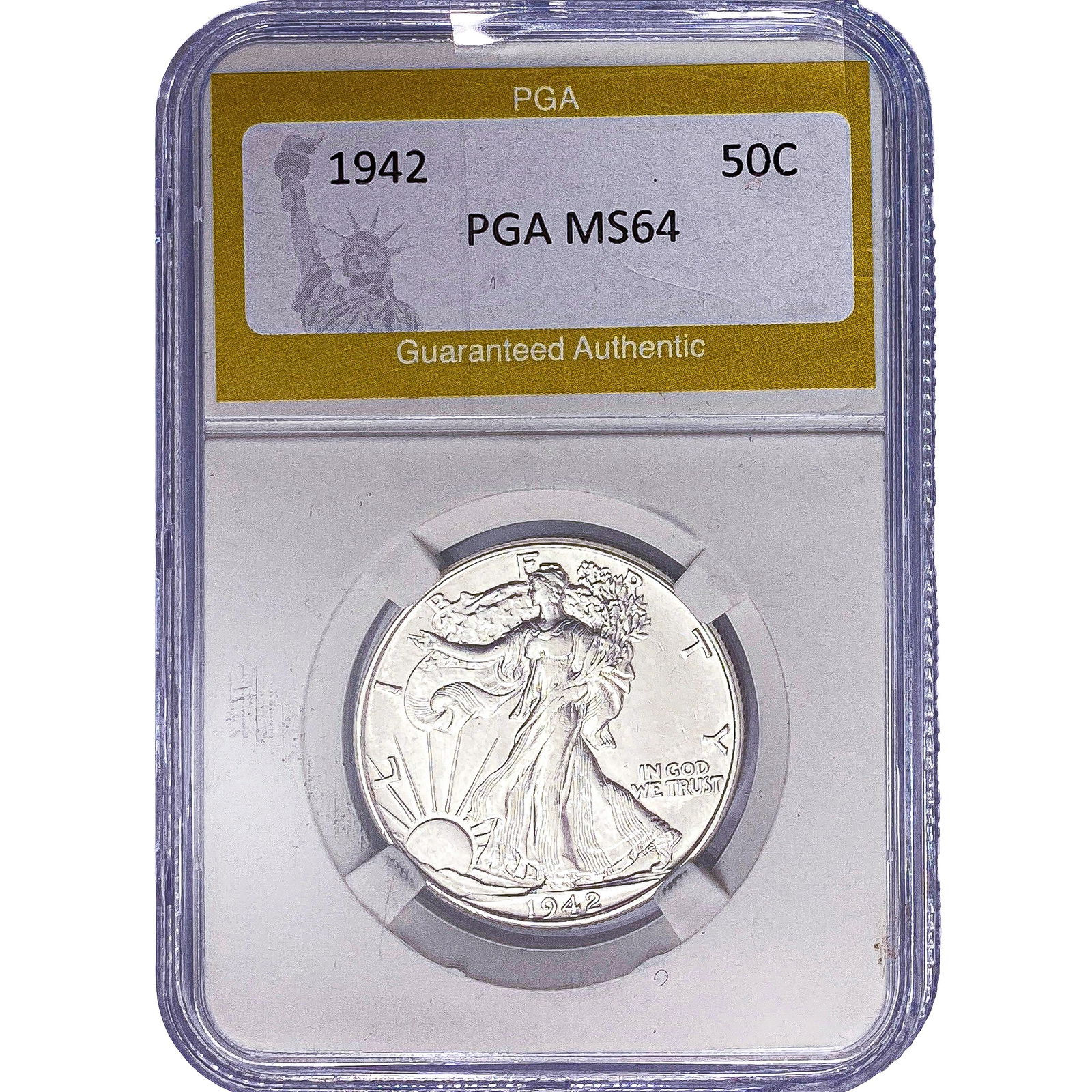 1942 Walking Liberty Half Dollar PGA MS64: 1942 Walking Liberty Half Dollar PGA MS64