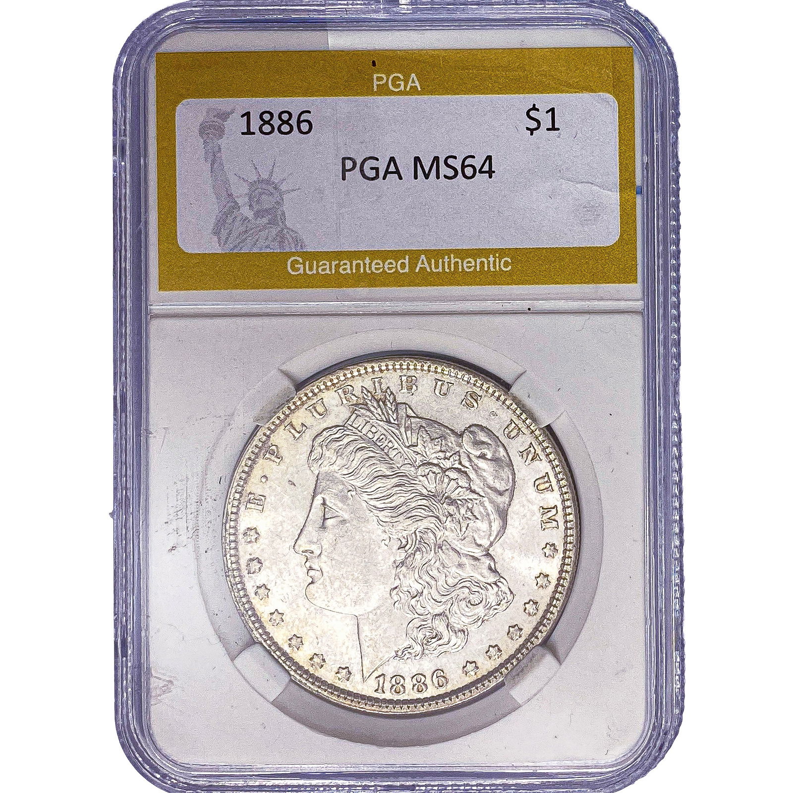 1886 Morgan Silver Dollar PGA MS64: 1886 Morgan Silver Dollar PGA MS64