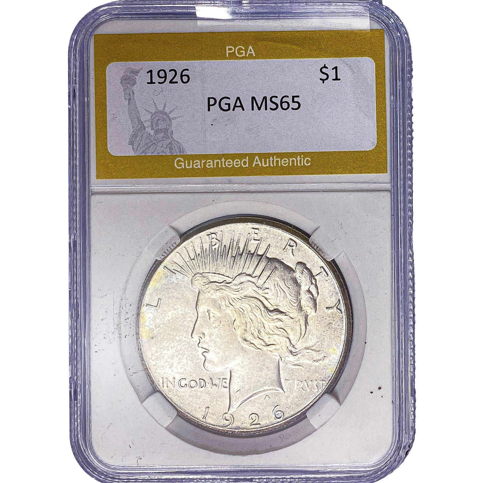 1926 Silver Peace Dollar PGA MS65: 1926 Silver Peace Dollar PGA MS65