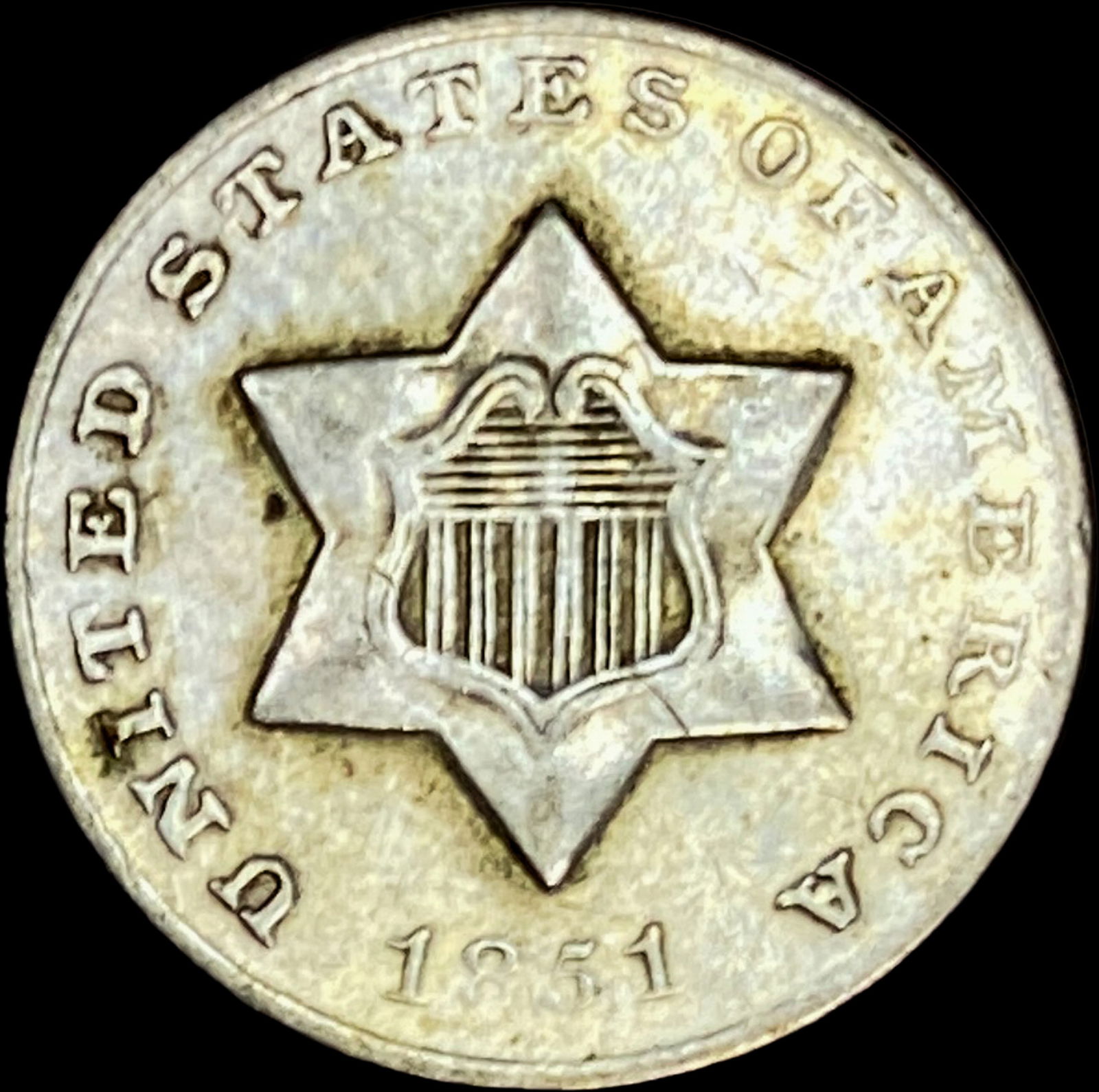 1851-O Silver Three-Cent Piece UNCIRCULATED (1 of 2)