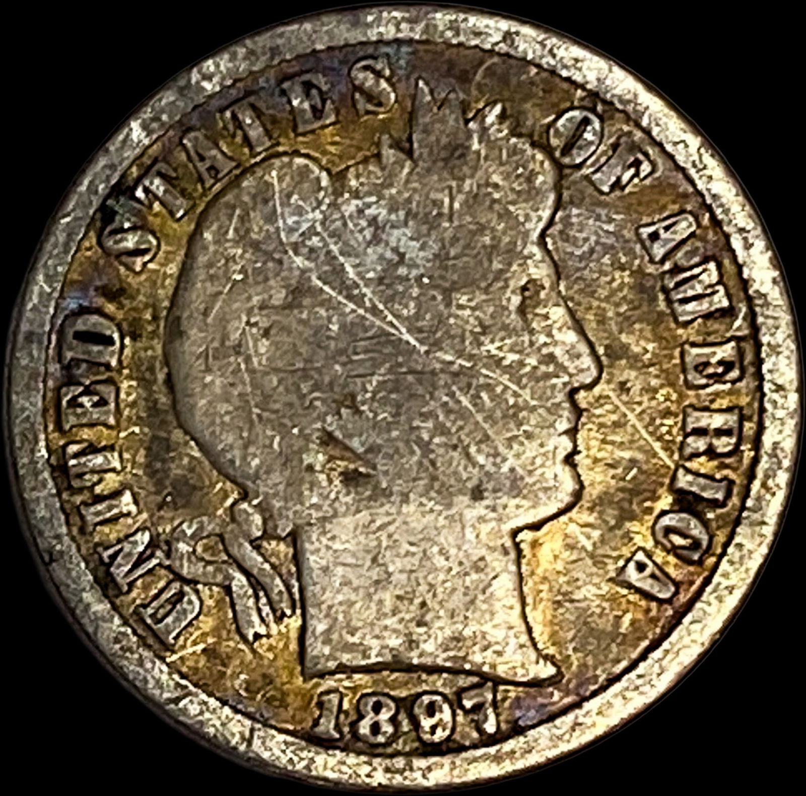 1897-S Silver Barber Dime NICELY CIRCULATED: 1897-S Silver Barber Dime NICELY CIRCULATED