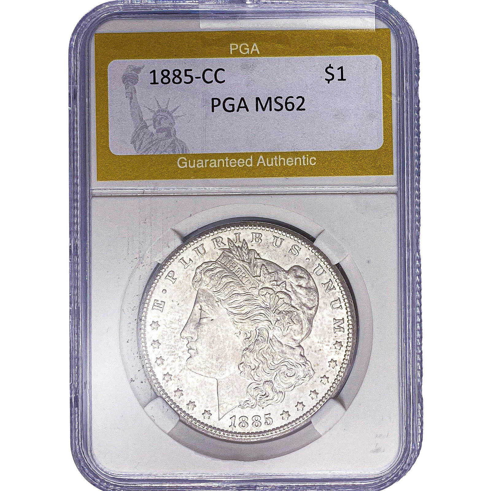 1885-CC Morgan Silver Dollar PGA MS62: 1885-CC Morgan Silver Dollar PGA MS62