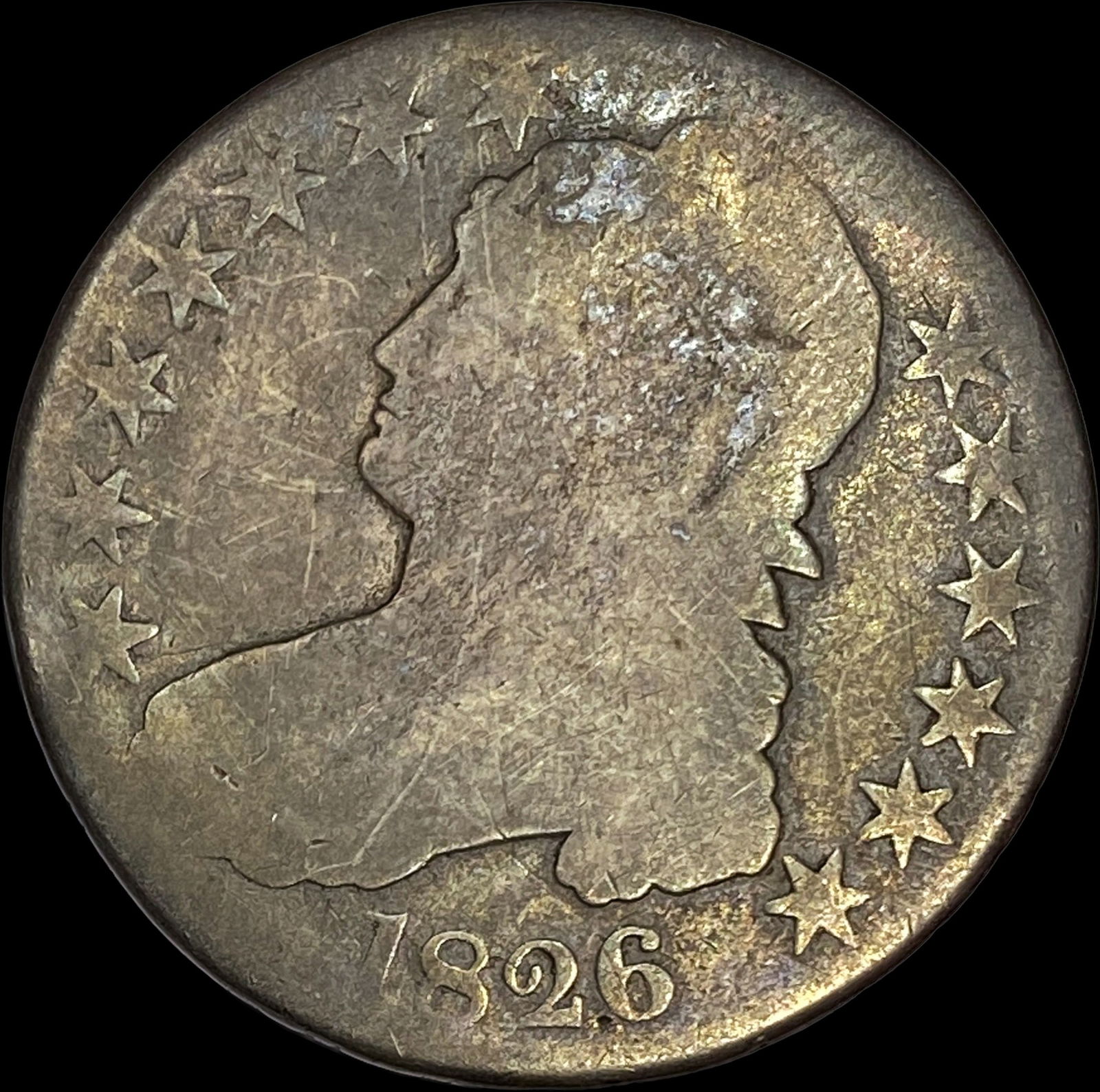 1826 Capped Bust Half Dollar NICELY CIRCULATED: 1826 Capped Bust Half Dollar NICELY CIRCULATED