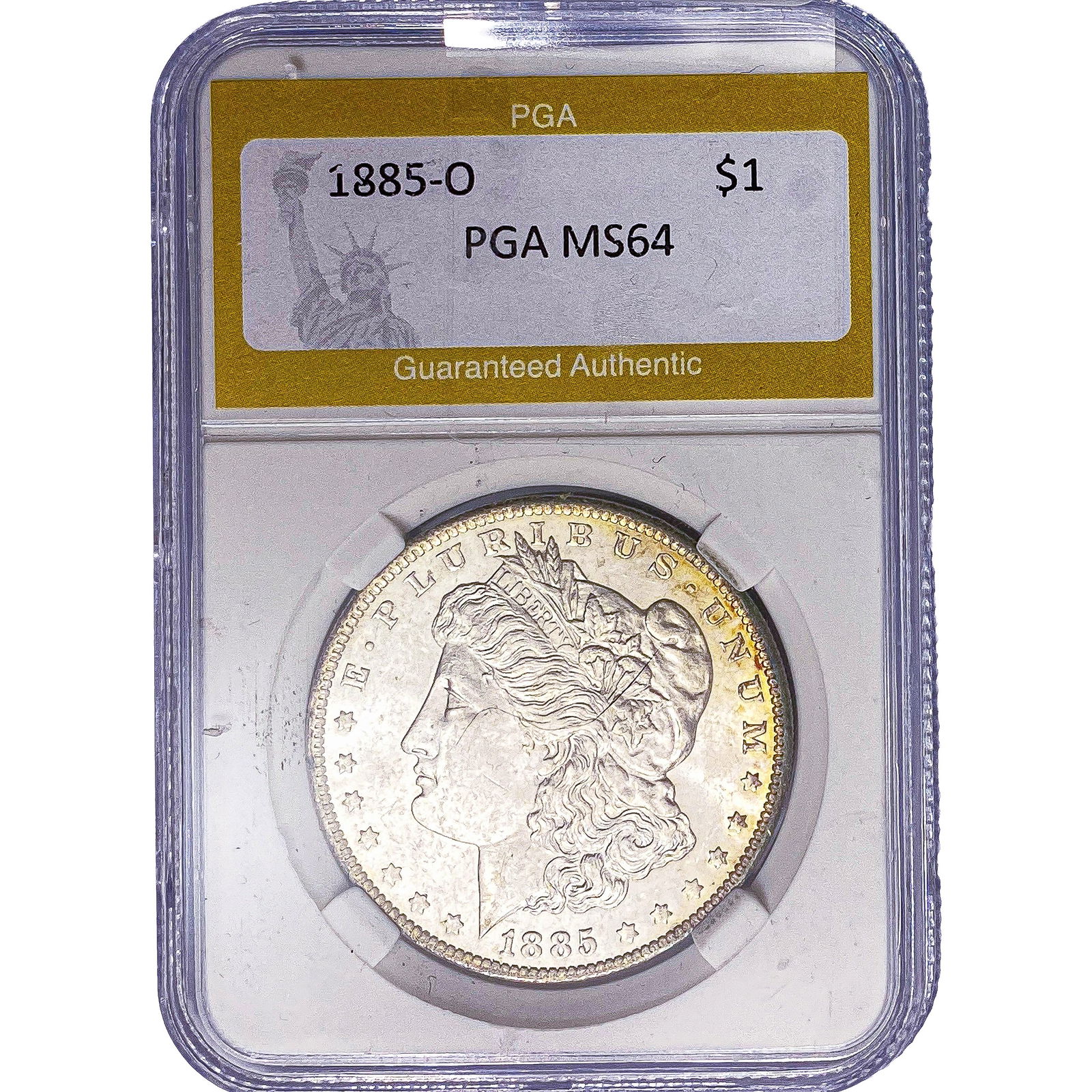 1885-O Morgan Silver Dollar PGA MS64: 1885-O Morgan Silver Dollar PGA MS64