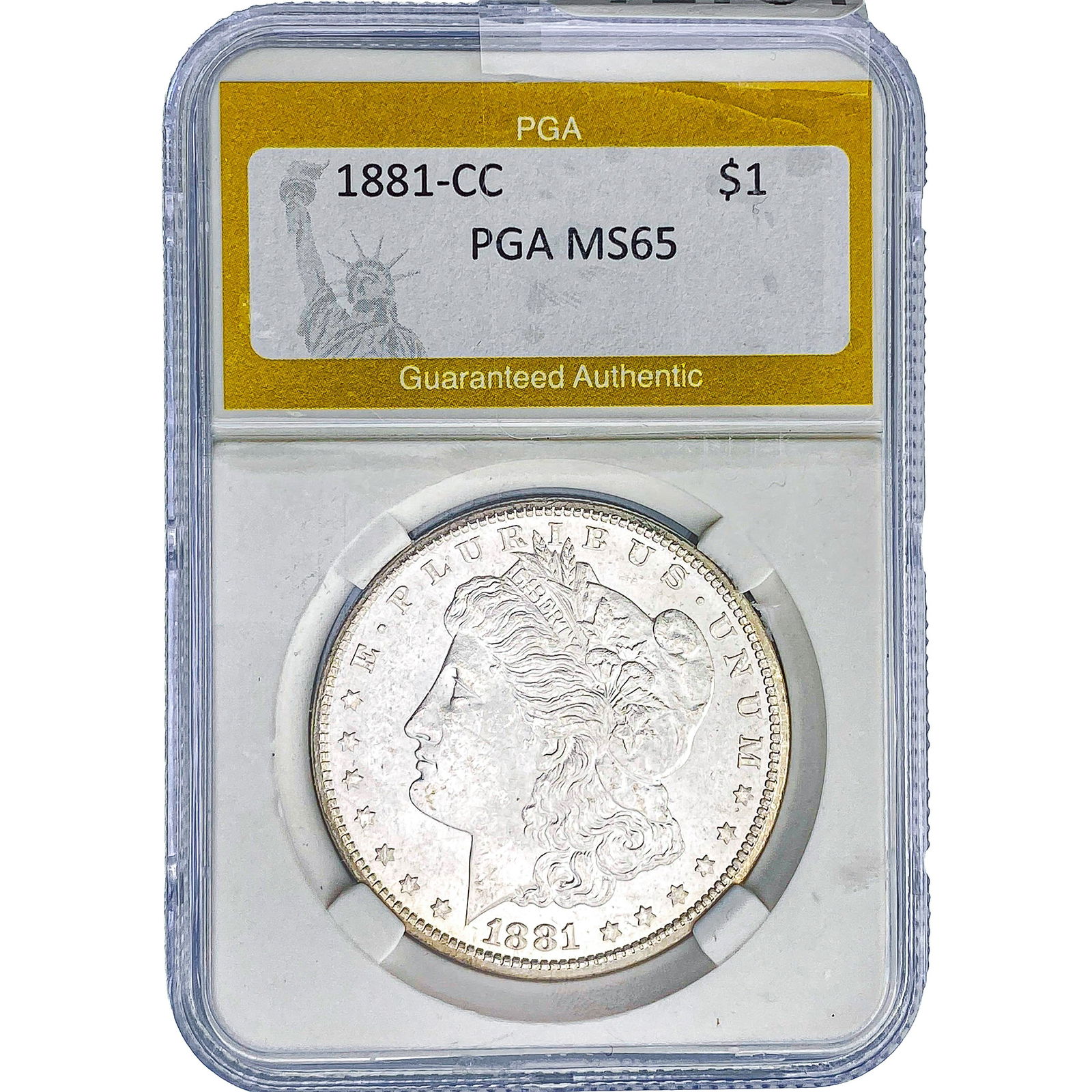 1881-CC Morgan Silver Dollar PGA MS65: 1881-CC Morgan Silver Dollar PGA MS65