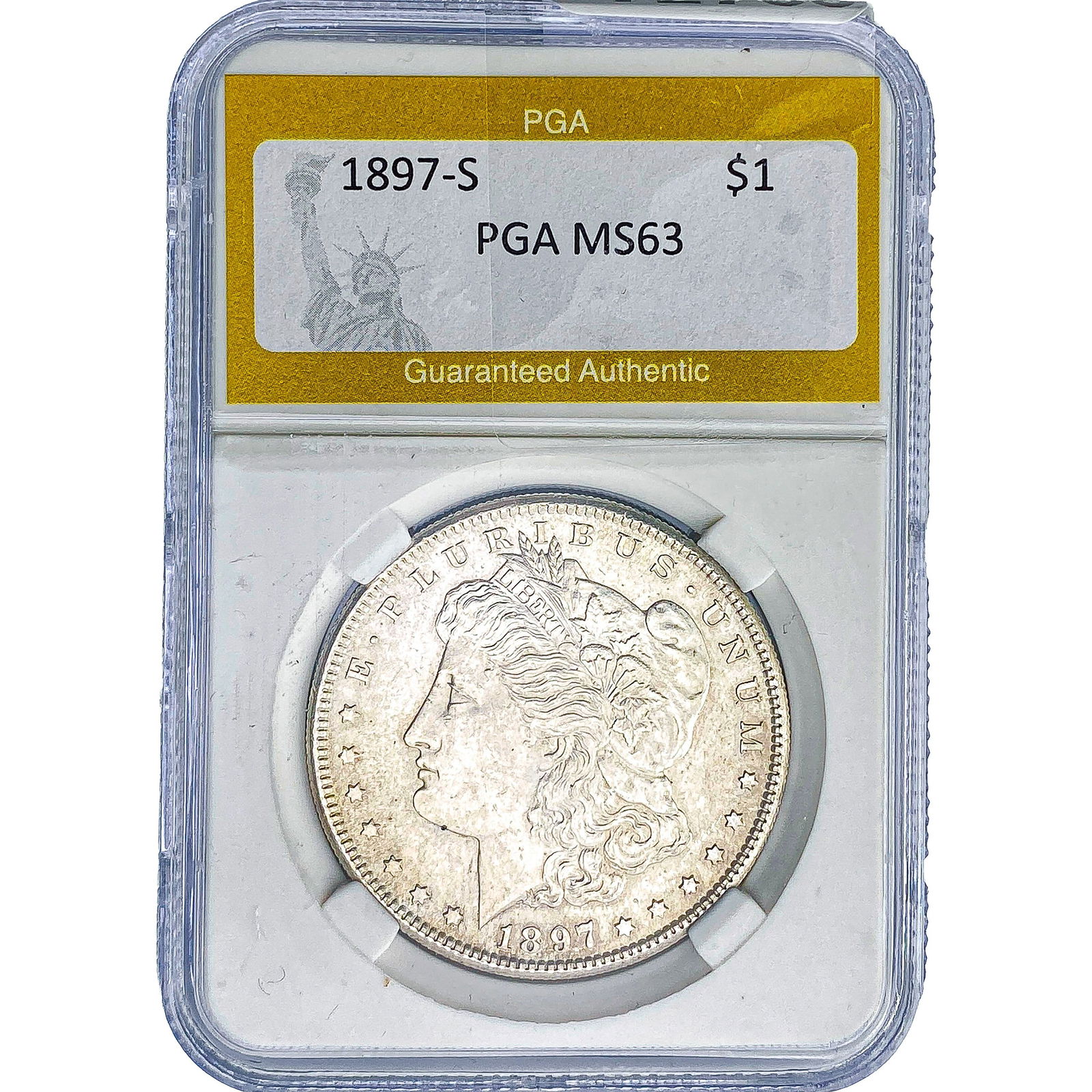 1897-S Morgan Silver Dollar PGA MS63: 1897-S Morgan Silver Dollar PGA MS63