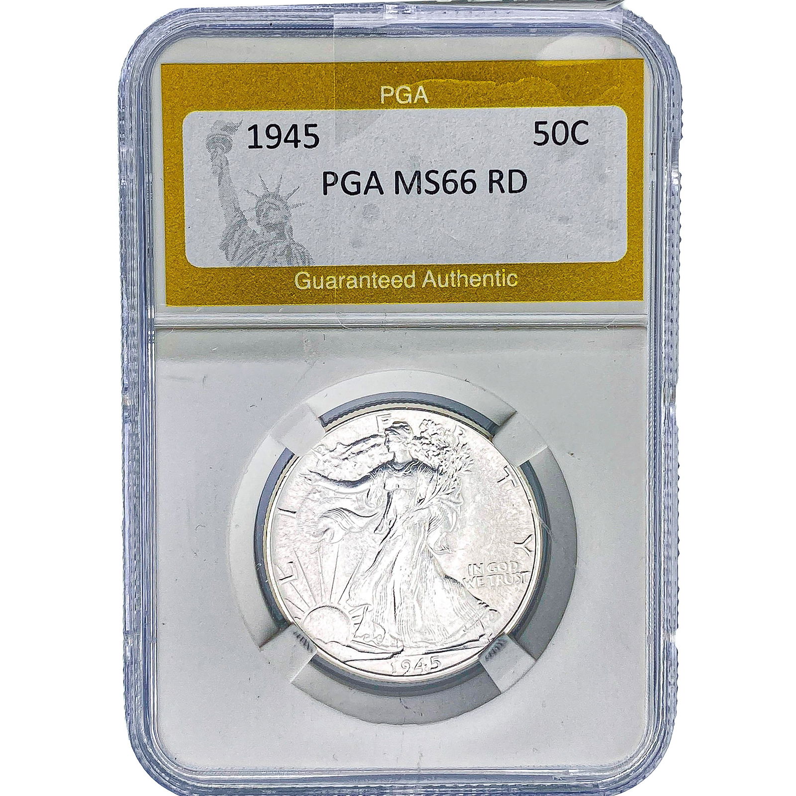 1945 Walking Liberty Half Dollar PGA MS66 RD: 1945 Walking Liberty Half Dollar PGA MS66 RD