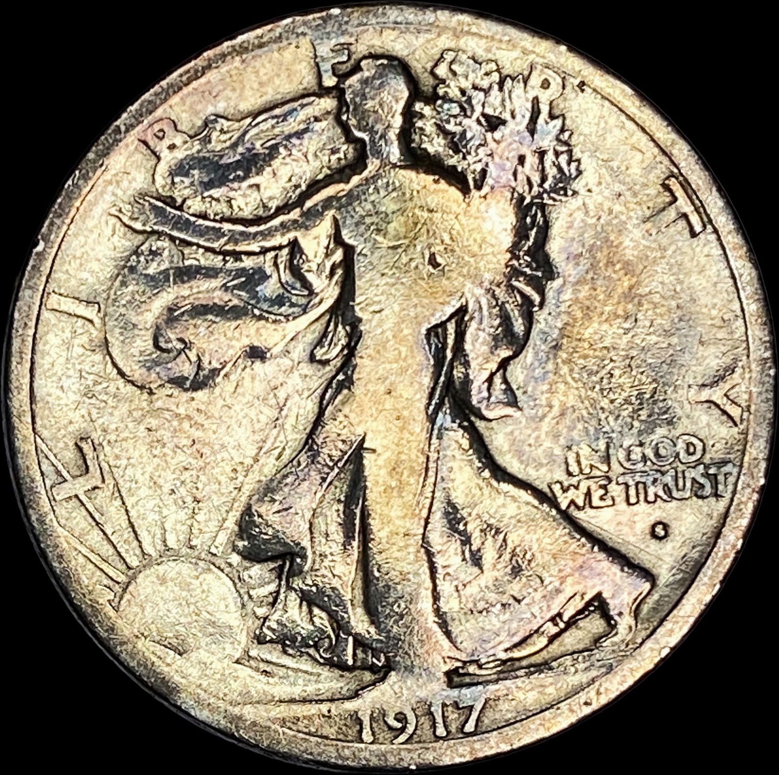 1917-S Silver Walking Liberty Half Dollar NICELY CIRCULATED: 1917-S Silver Walking Liberty Half Dollar NICELY CIRCULATED