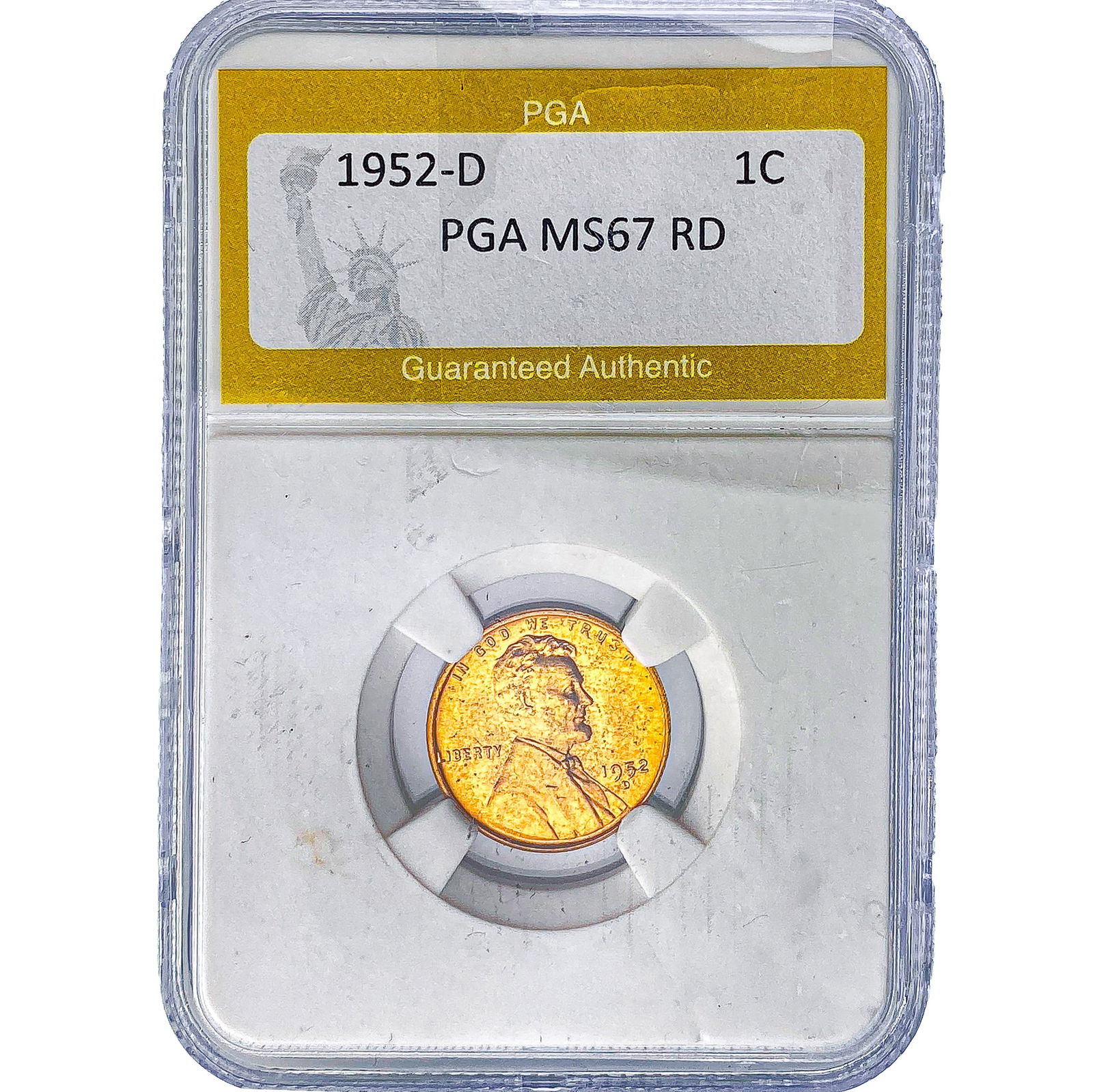 1952-D Wheat Cent PGA MS67 RD: 1952-D Wheat Cent PGA MS67 RD