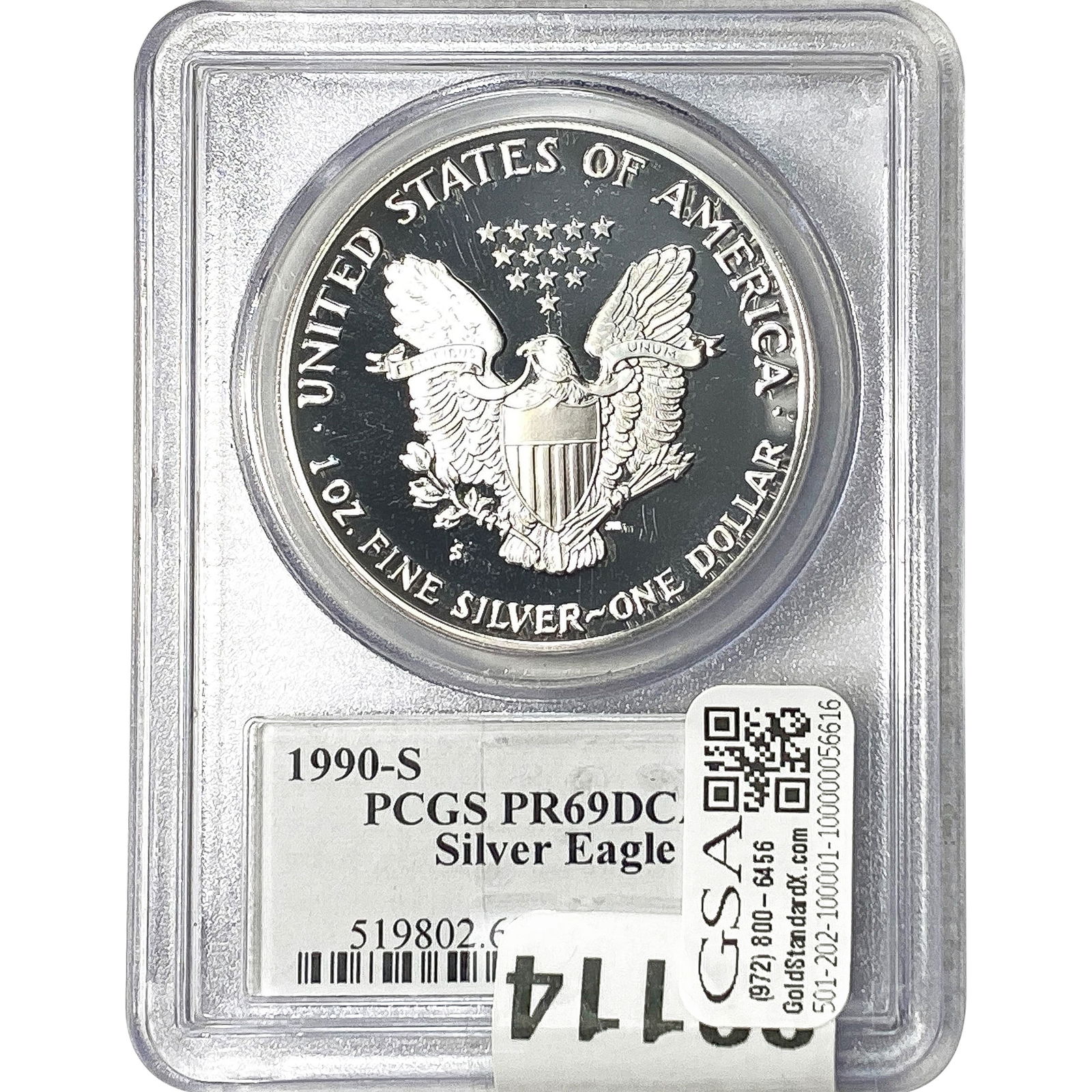 1990-S Silver Eagle PCGS PR69 DCAM - 2