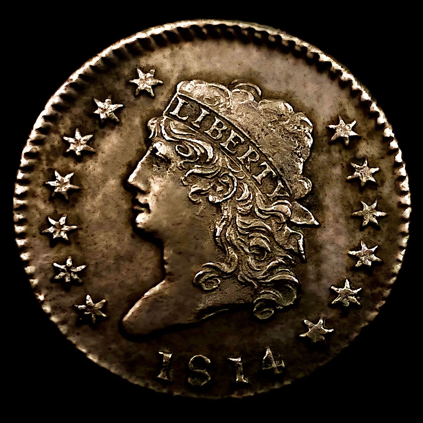 1814 Cross 4 Classic Head Large Cent: 1814 Cross 4 Classic Head Large Cent