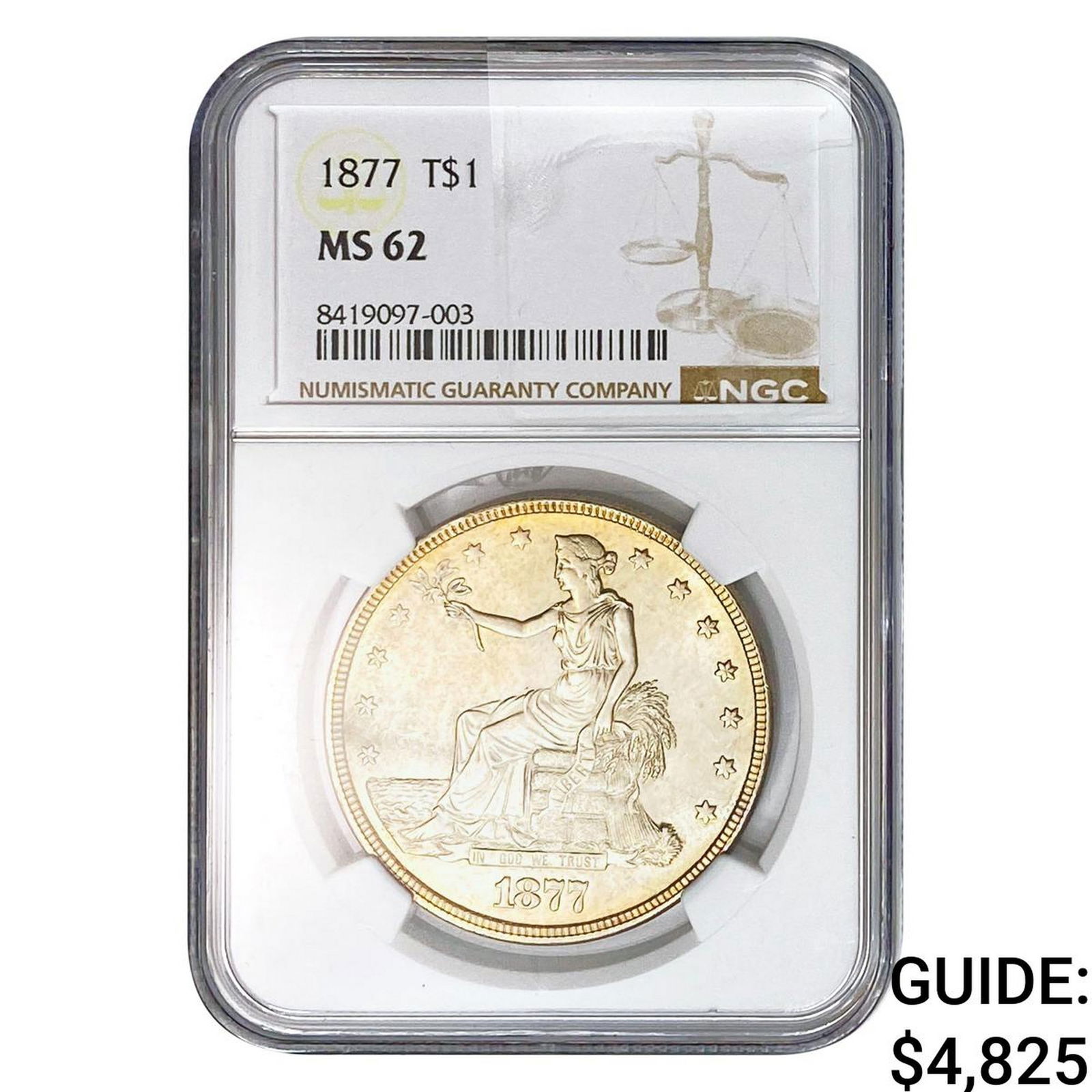 1877 Silver Trade Dollar NGC MS62 (1 of 2)