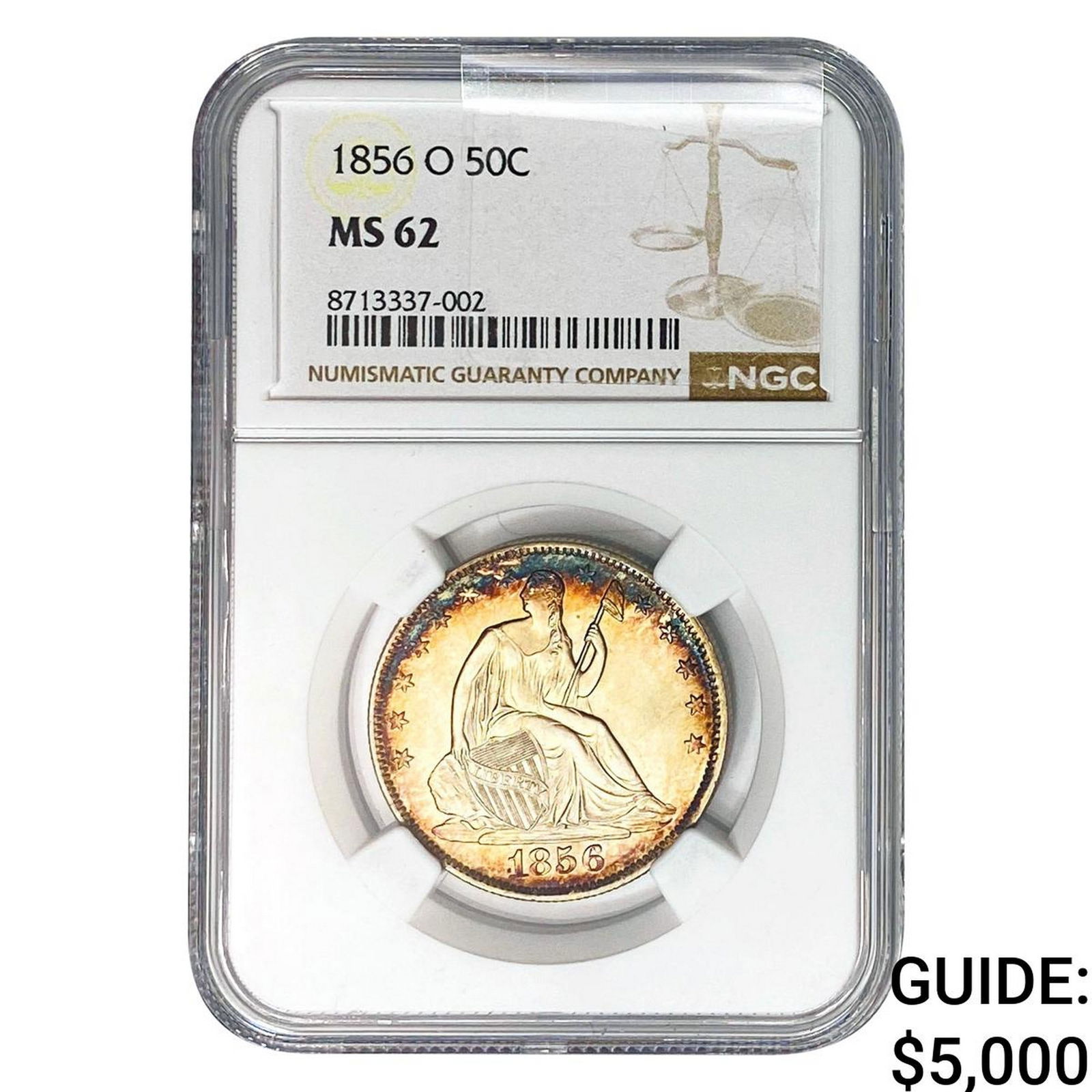 1856-O Seated Liberty Half Dollar NGC MS62 (1 of 2)