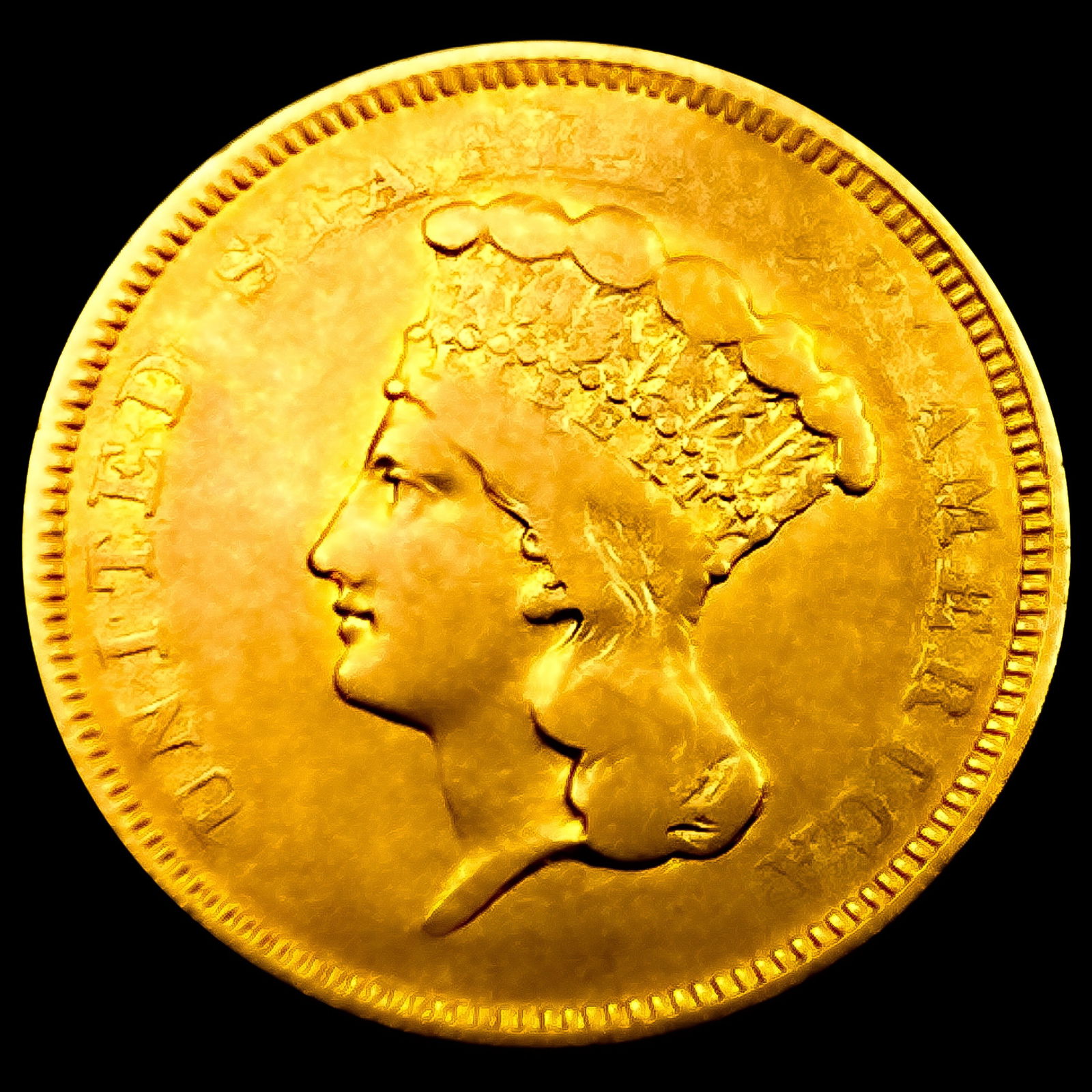 1854-O $3 Gold Piece (1 of 2)