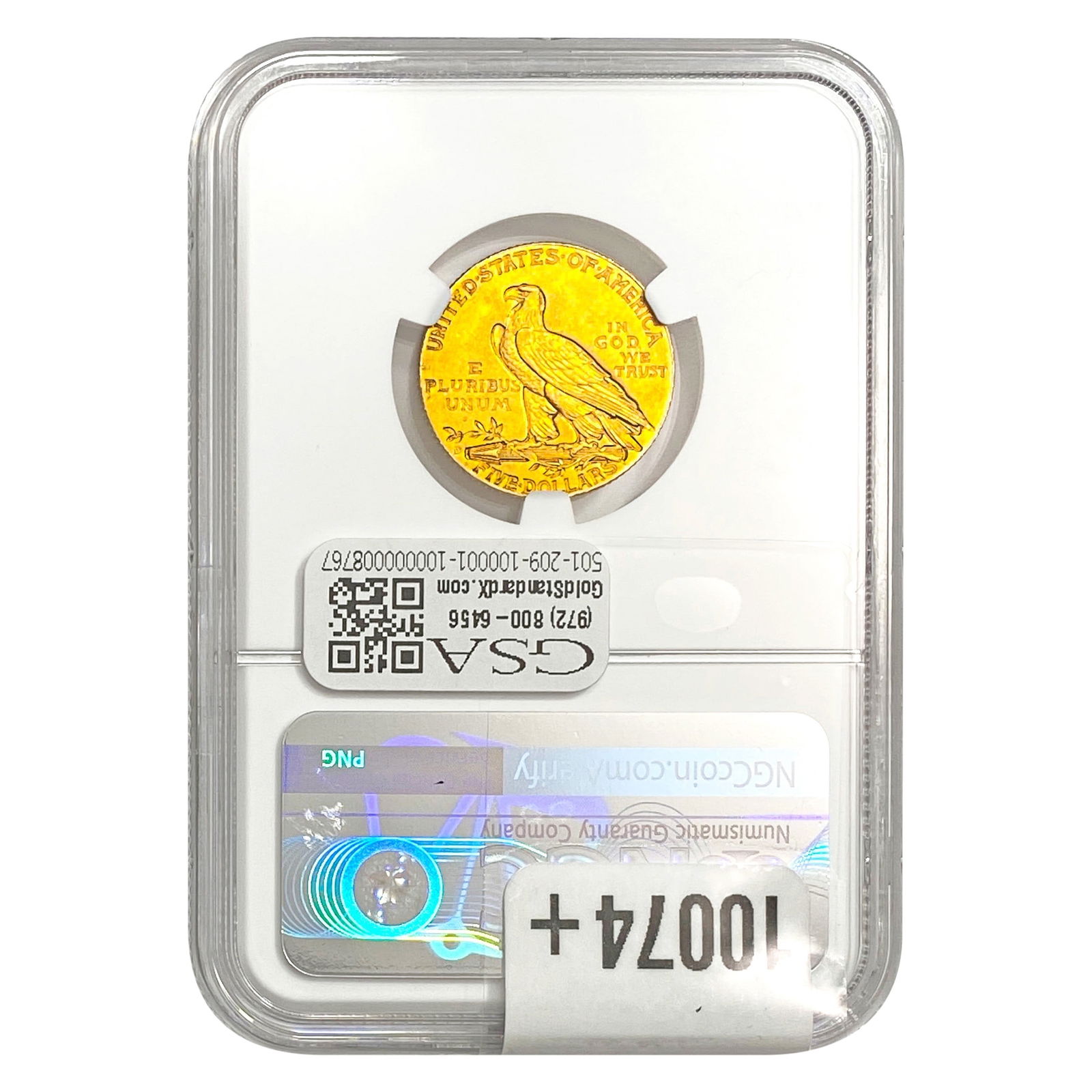 1908-D $5 Gold Half Eagle NGC MS64+ - 2