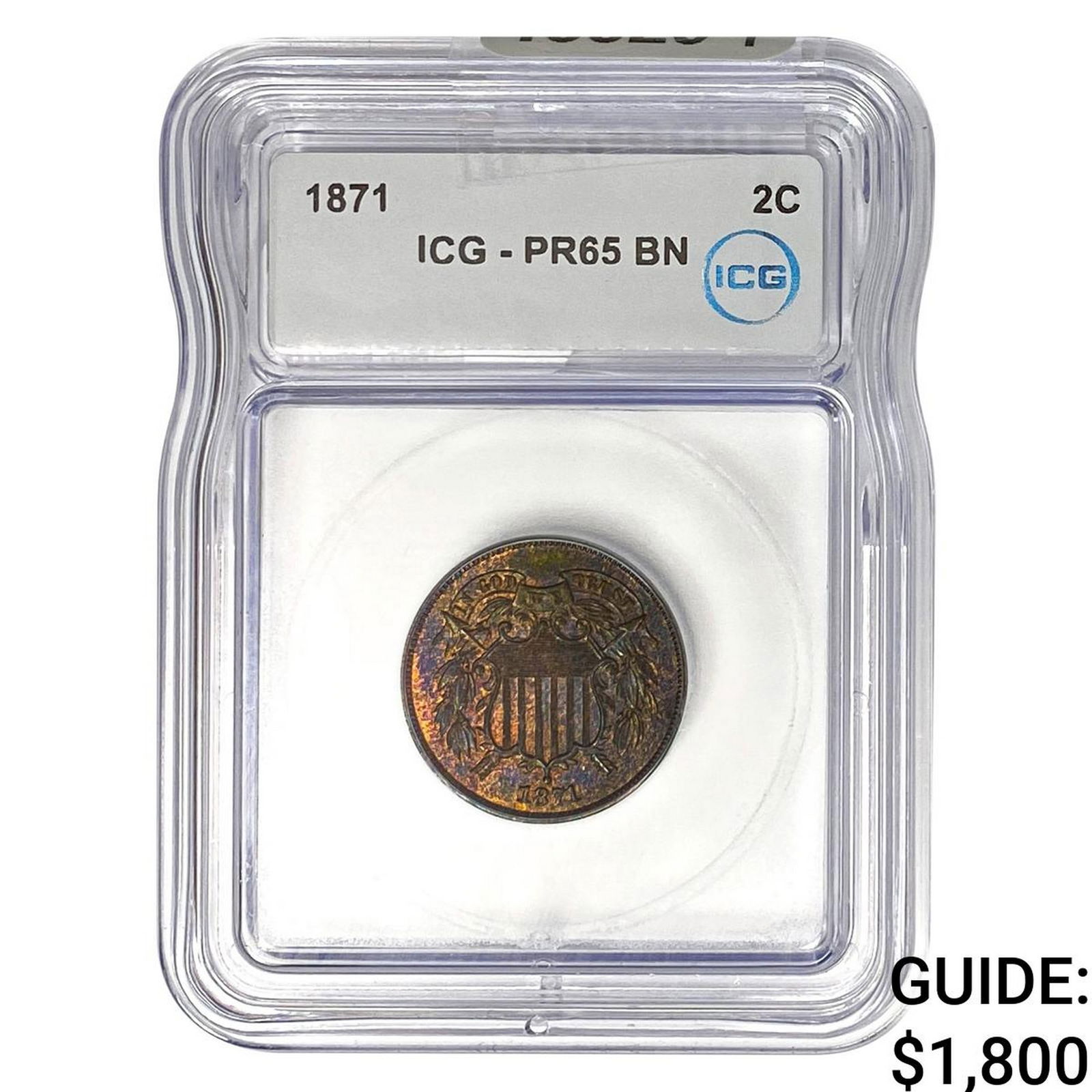 1871 Two Cent Piece ICG PR65 BN: 1871 Two Cent Piece ICG PR65 BN
